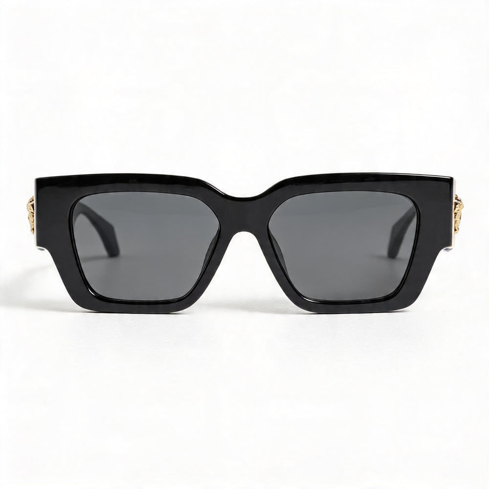 Gafas de sol inyectadas negras clásicas Versace para mujer 53 mm