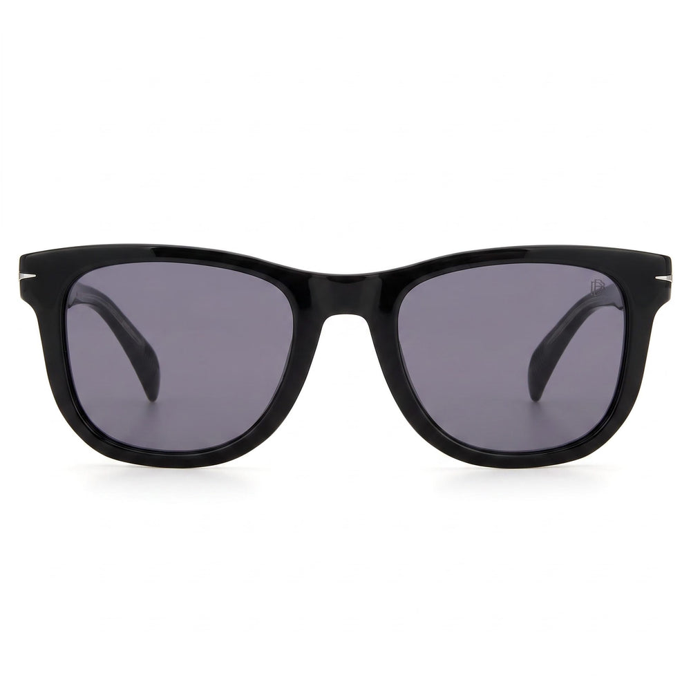David Beckham Db 1006/S Men's Acetate Square Full Rim Black Grey Clip-on Polarized Sunglasses 50mm