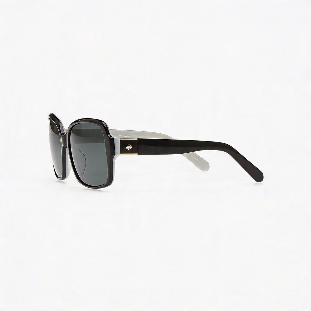 kate spade new york Annora/P/S Women's Black White Acetate Frame Grey Polarized UV 54mm Sunglasses
