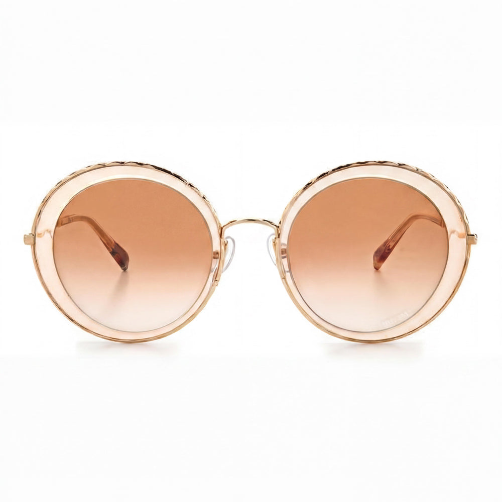 Gafas de sol Missoni Modern para mujer, de acero inoxidable, sin polarizar, con protección UV, color arena, rojo dorado, 49.6-23-145