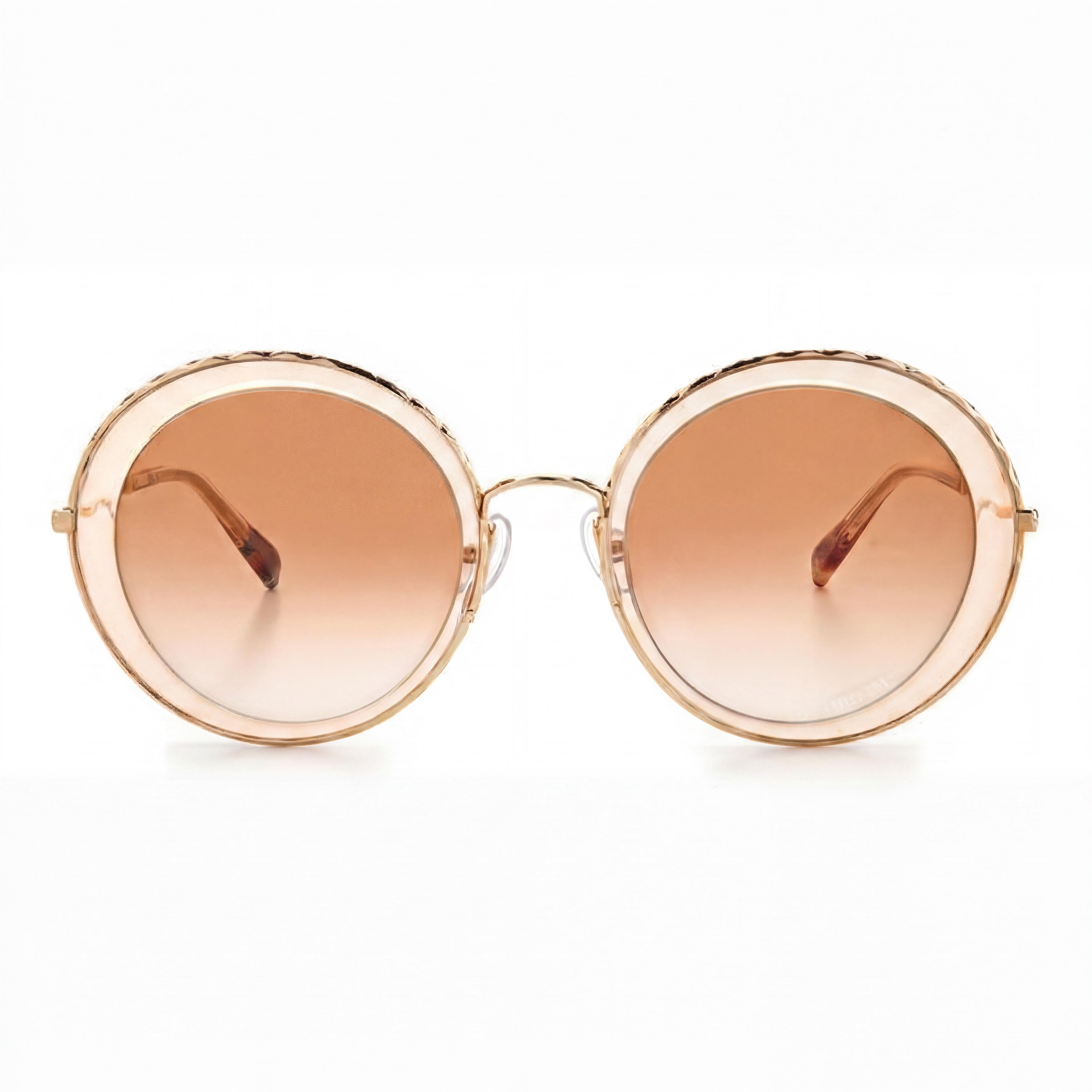 Gafas de sol Missoni Modern para mujer, de acero inoxidable, sin polarizar, con protección UV, color arena, rojo dorado, 49.6-23-145, Photo 2