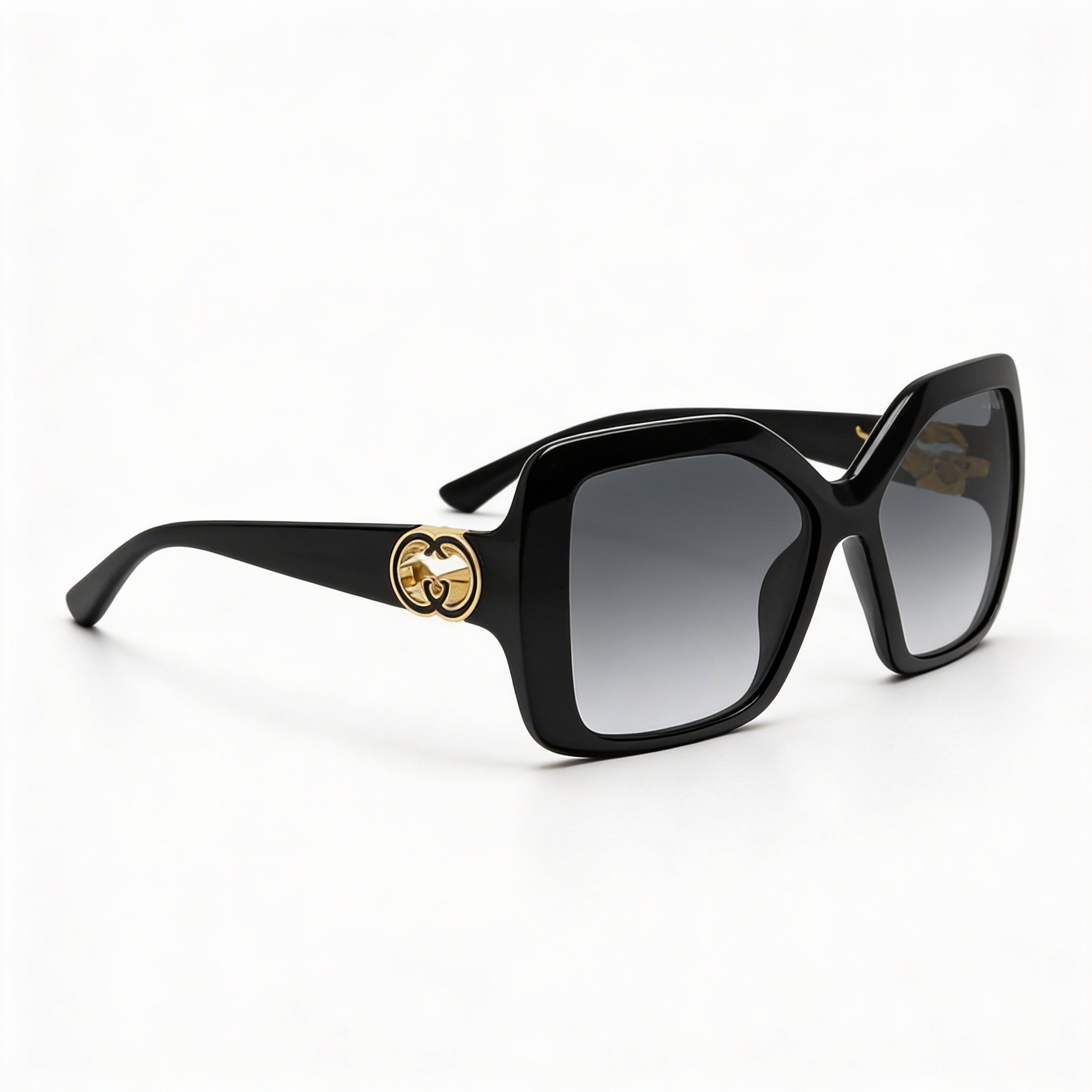 Gafas de sol unisex modernas Gucci con montura negra y lentes negras, puente de 18 mm, patilla de 145 mm, Photo 3