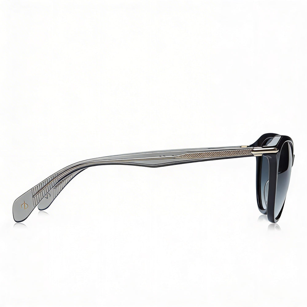 Gafas de sol modernas Rag & Bone para mujer, de acetato negro, con montura completa, estilo ojo de gato y mariposa, con lentes de policarbonato de 55 mm
