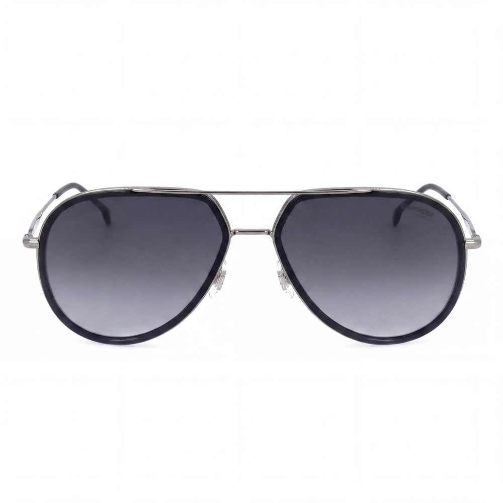Gafas de sol Carrera 295/S Classic unisex de acero inoxidable con protección UV, armazón gris y negro degradado, lentes gris oscuro degradado 58 mm