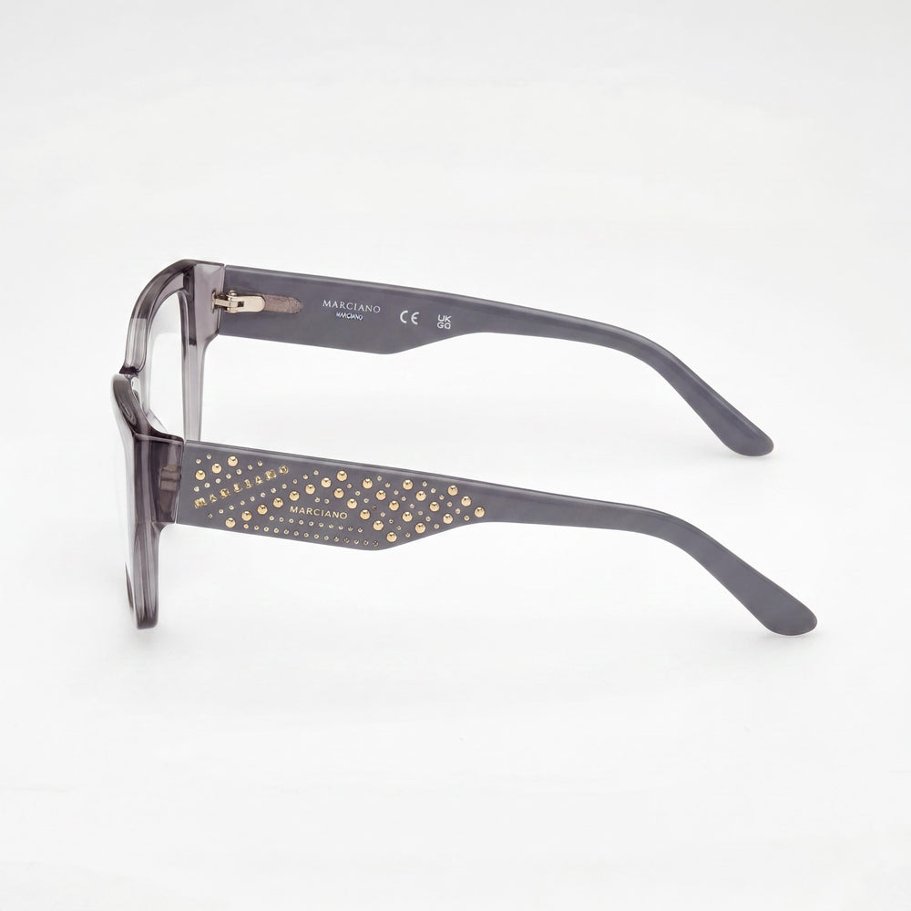 GUESS by Marciano Women's Gm50019 Plastic Shiny Grey Eyeglasses, Polycarbonate Lenses, 52-15-140