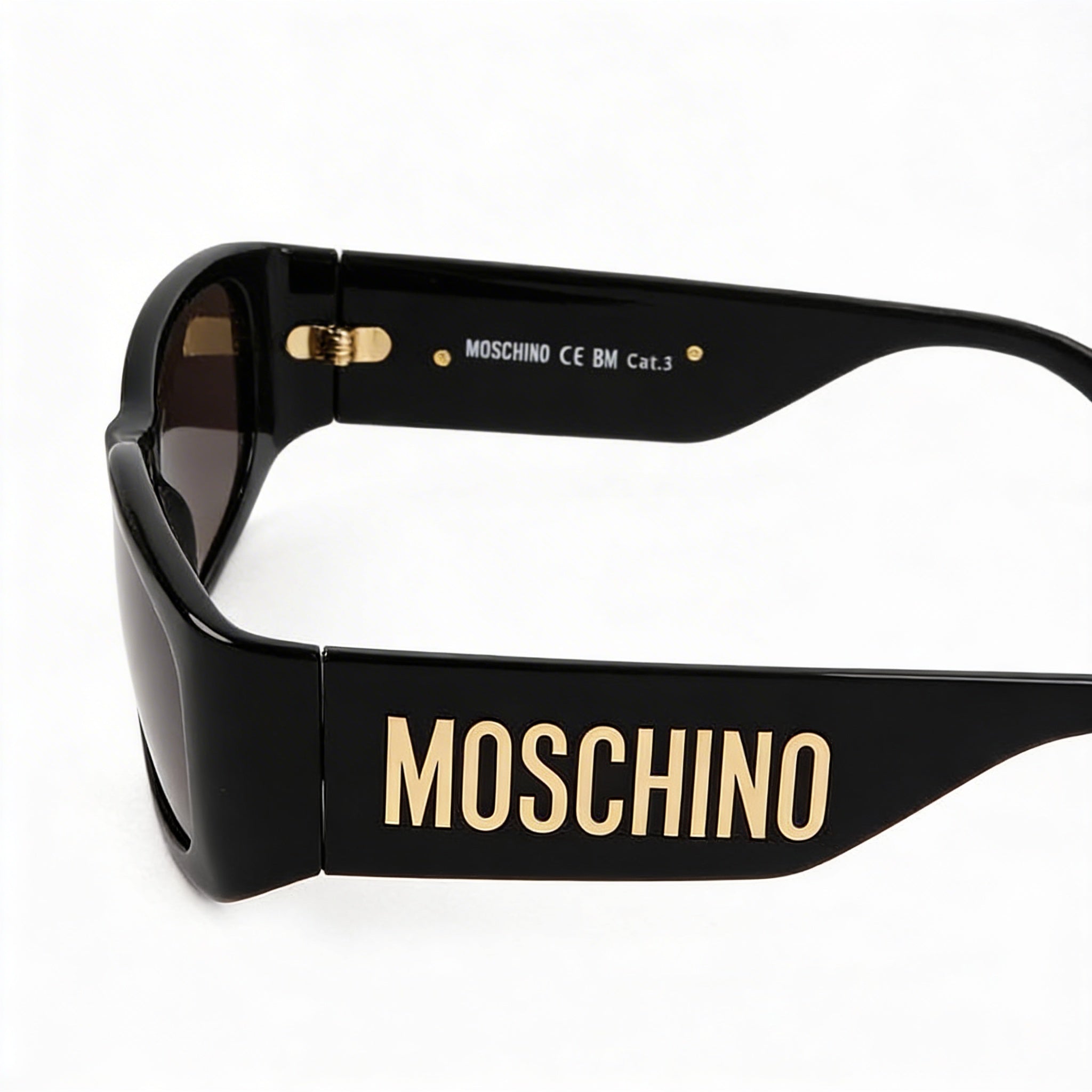 Moschino MOS145/S Unisex Black Plastic Frame Black Lens 100% UV Protection Sunglasses 55mm, Photo 2