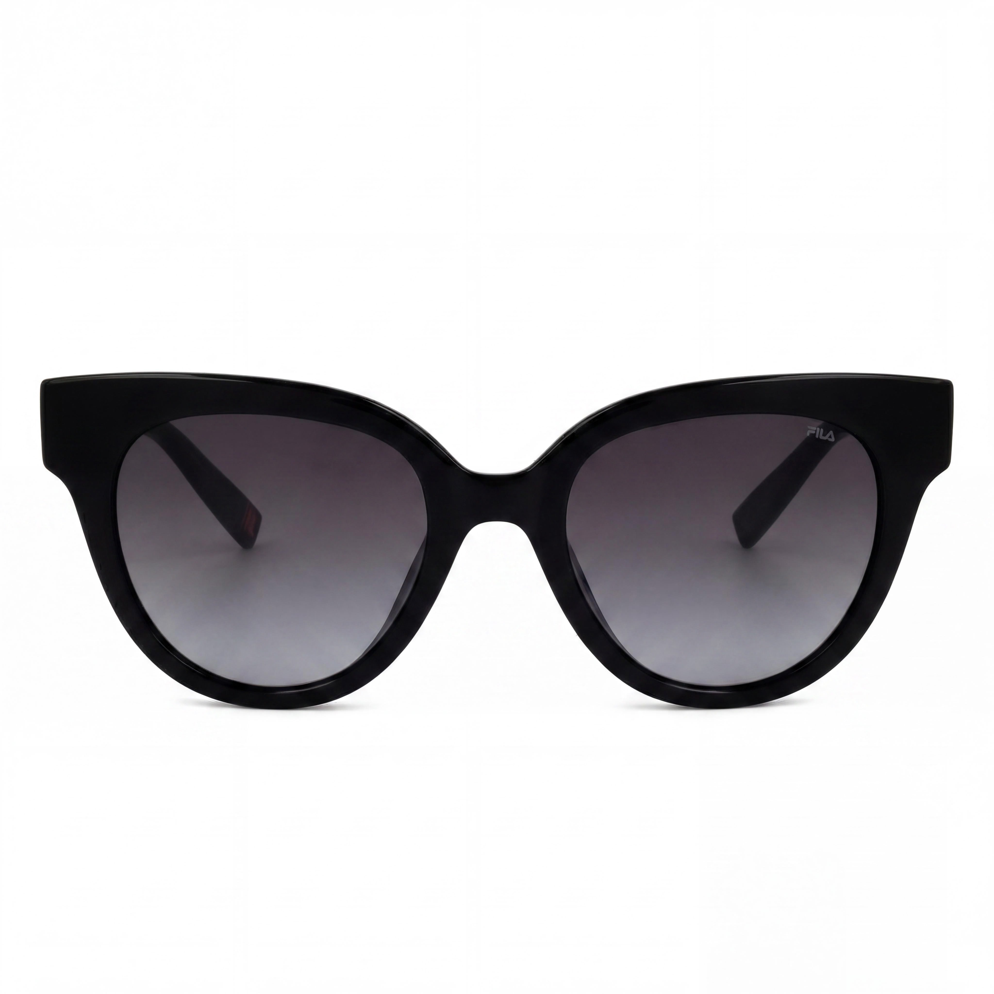 Gafas de sol FILA Casual para mujer con protección UV inyectada, montura negra brillante, lentes ahumadas degradadas, 51 mm, Photo 2