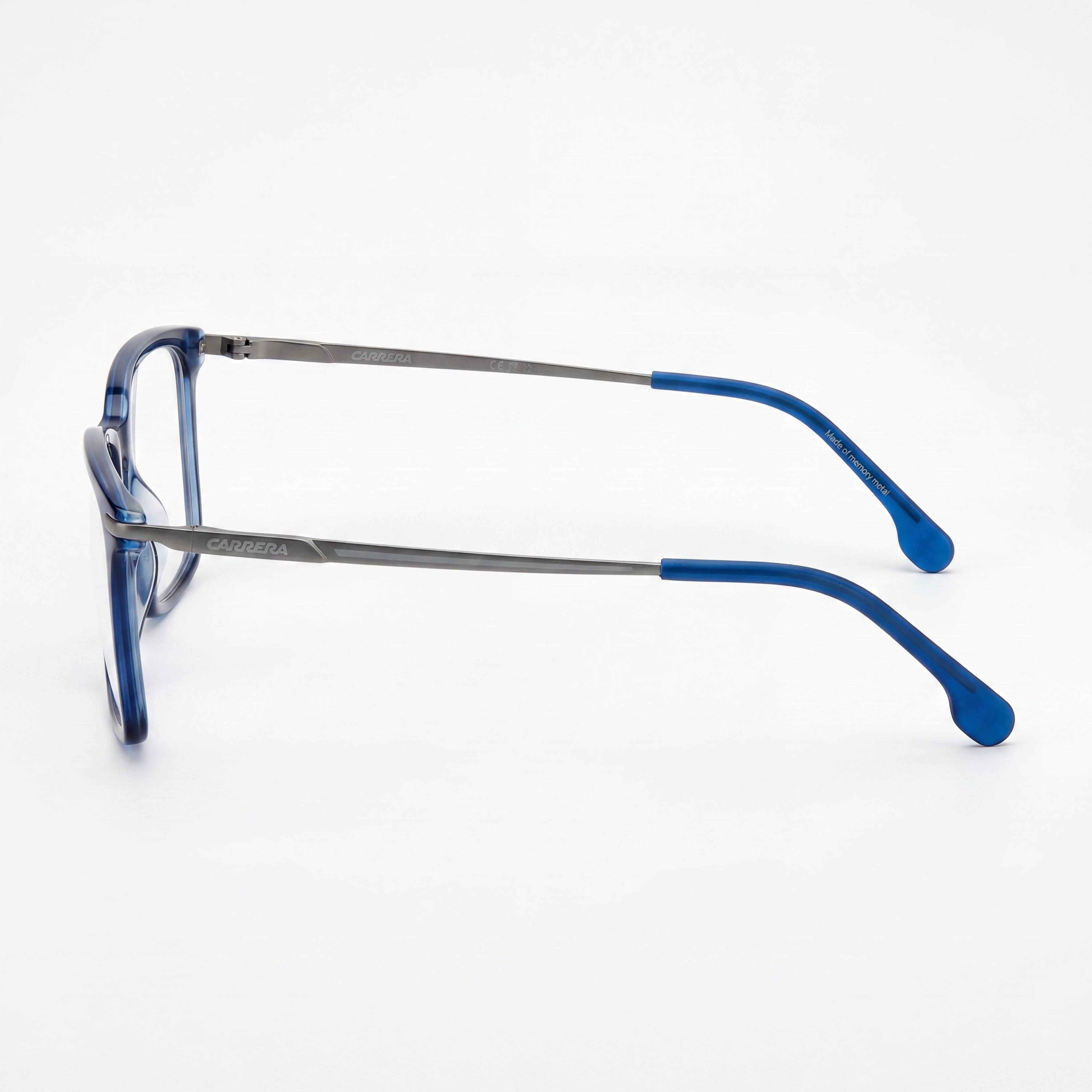 Montura óptica semirrígida de acetato rectangular/cuadrada Carrera para hombre 55-17-140 con filtro de luz azul - Demo transparente, lista para graduar, Photo 3