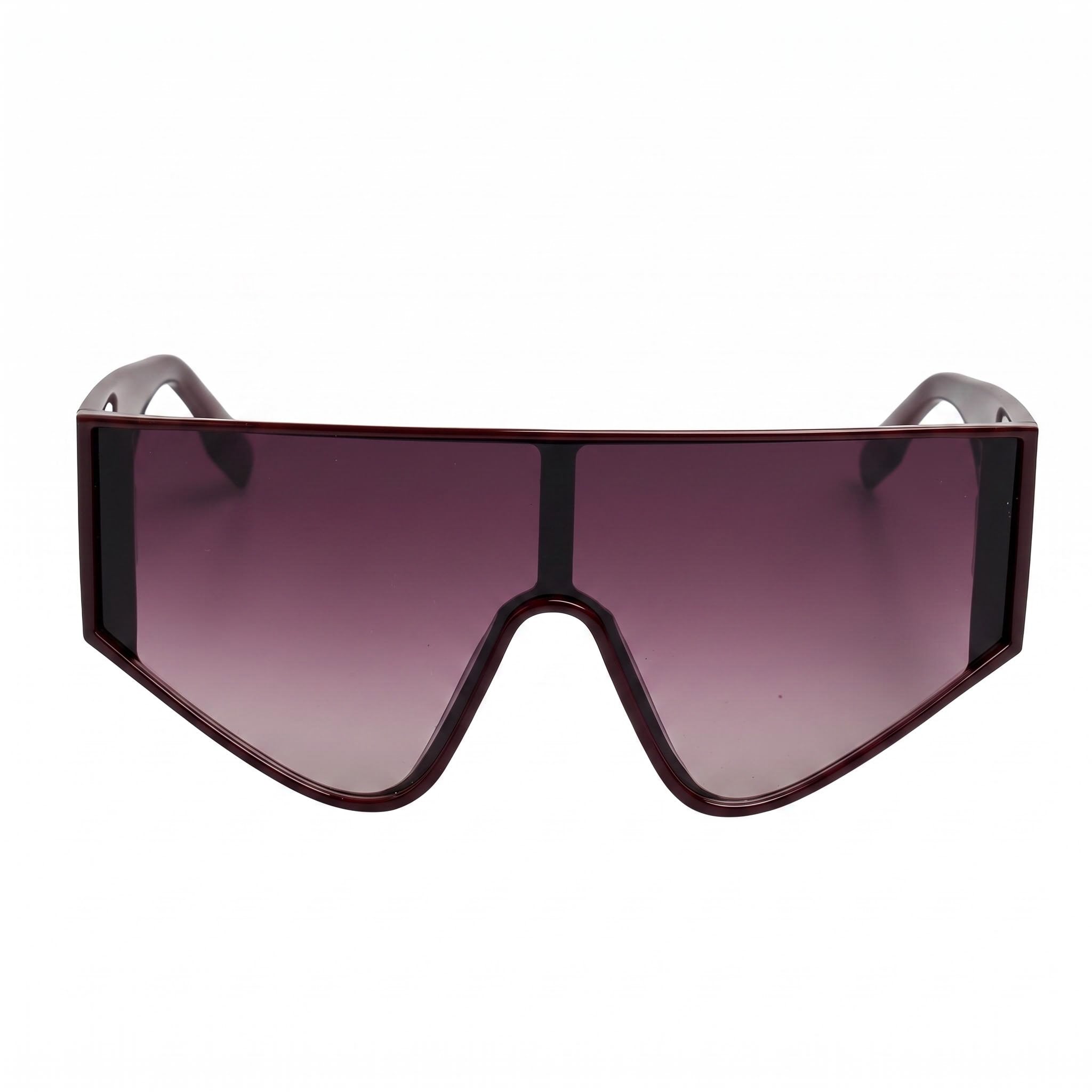 KARL LAGERFELD Women's Mask Wraparound Sunglasses, Bordeaux Acetate Frame, Gradient Bordeaux Lenses, 65mm UV400, Photo 2
