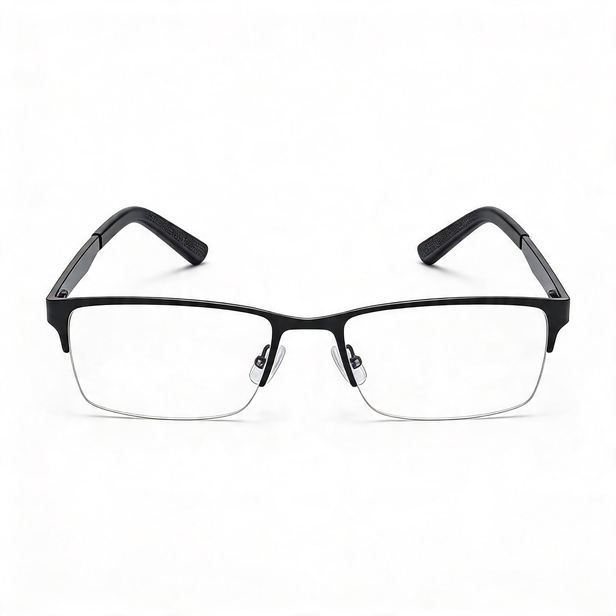 Adensco Ad 115 Men's Lightweight Metal Frame Eyeglasses with Lenses, Matte Black, 51mm, Photo 3