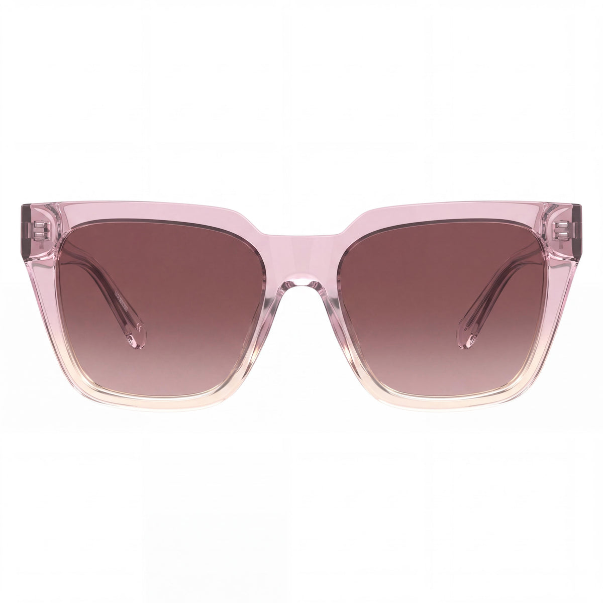 Love Moschino MOL065/S Women's Square Transparent Pink Frame Gradient Brown Pink Lens UV Protection Sunglasses 52mm, Photo 2