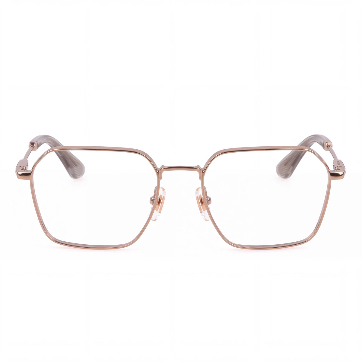 Gafas graduadas Police Vplf87 para hombre, de estilo geométrico con montura de metal, color Cammello Tan Lucido, lente de 53 mm, Photo 2