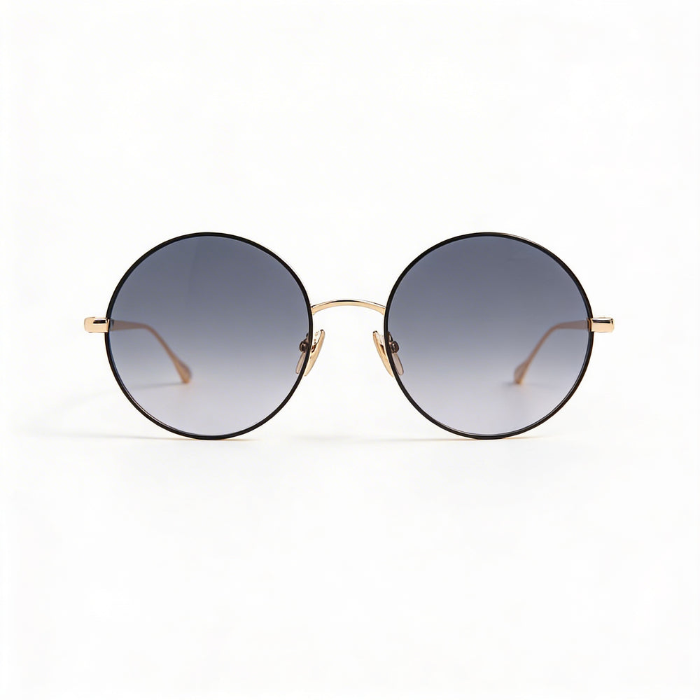 Gafas de sol clásicas Isabel Marant para mujer, redondas, de acero inoxidable, color negro y dorado, con protección UV, 54 mm