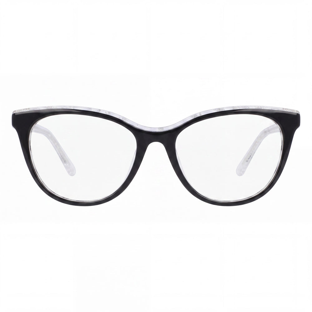 bebe Bb5189 Men's Jet Metal Frame Eyewear with Clear Lenses, Lens Width 55mm, Bridge Width 17mm, Temple Length 135mm