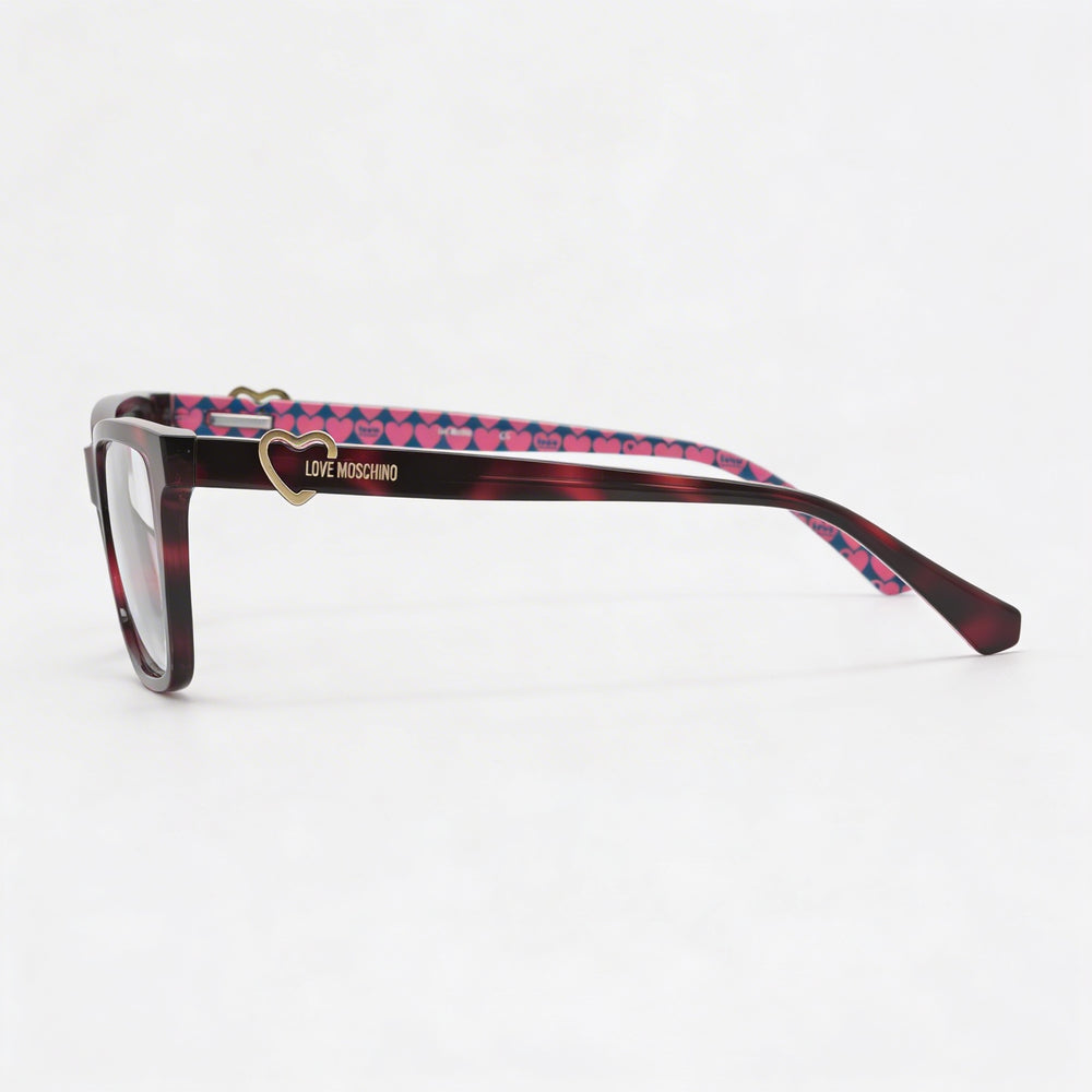 Gafas de acetato Love Moschino rectangulares y cuadradas para mujer, multicolor, 52 mm, lentes transparentes de demostración