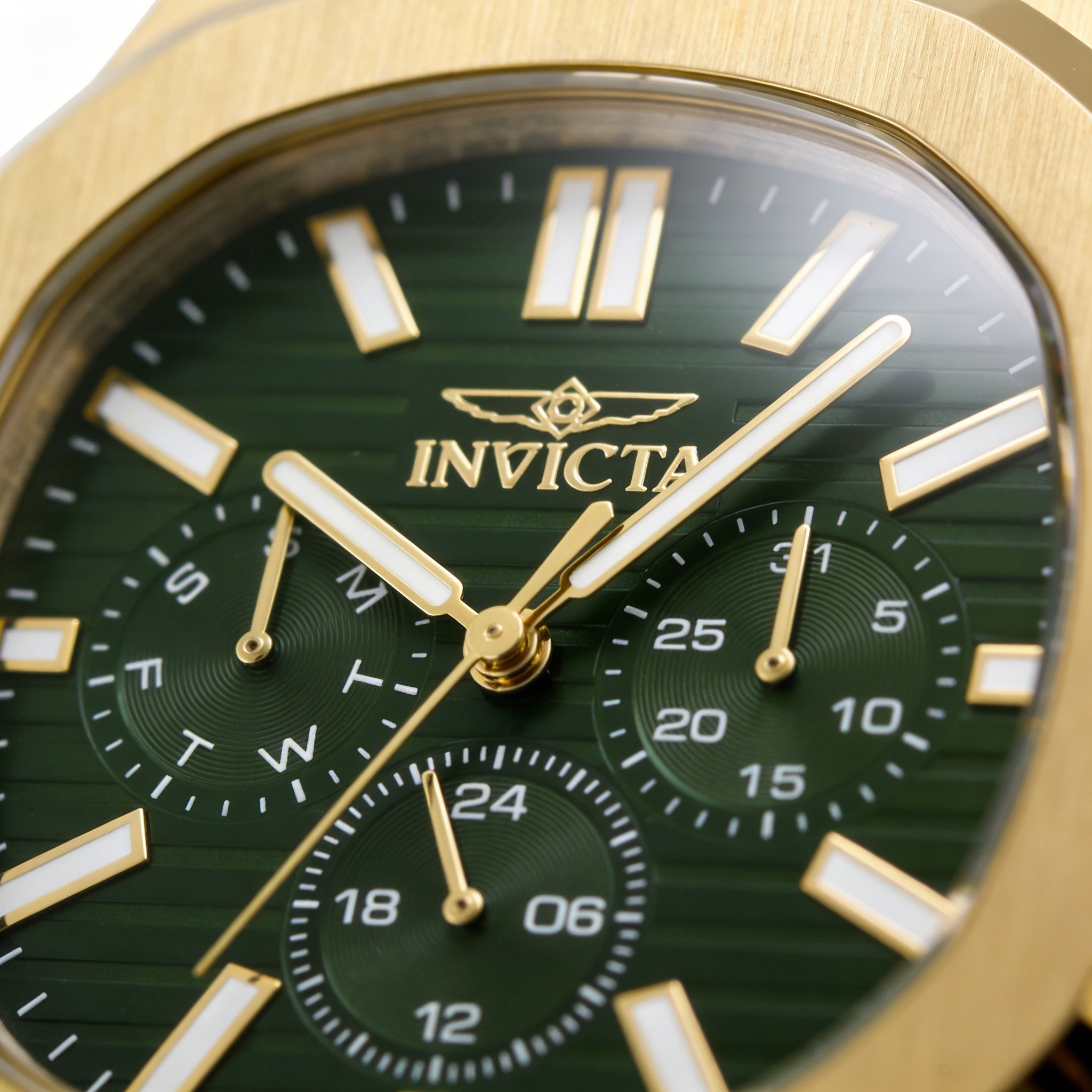 Reloj Invicta Speedway 48523 unisex de acero inoxidable dorado con cronógrafo y esfera verde, 41 mm, Photo 3
