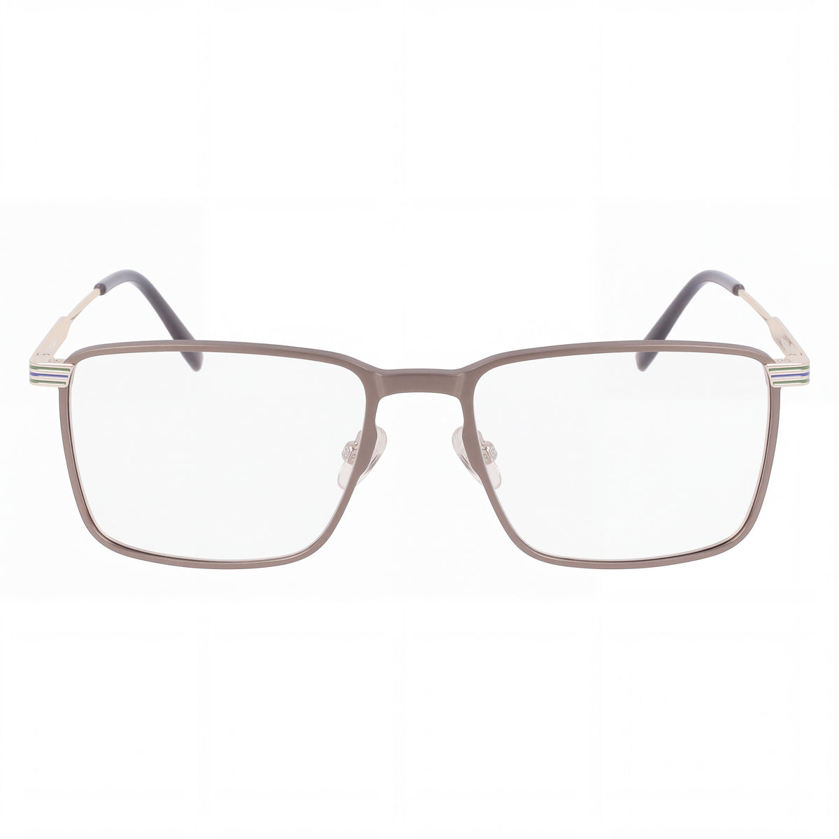 Lacoste Casual Men's Semimatte Dark Ruthenium Transparent Lens Ophthalmic Eyeglasses 54mm, Photo 2