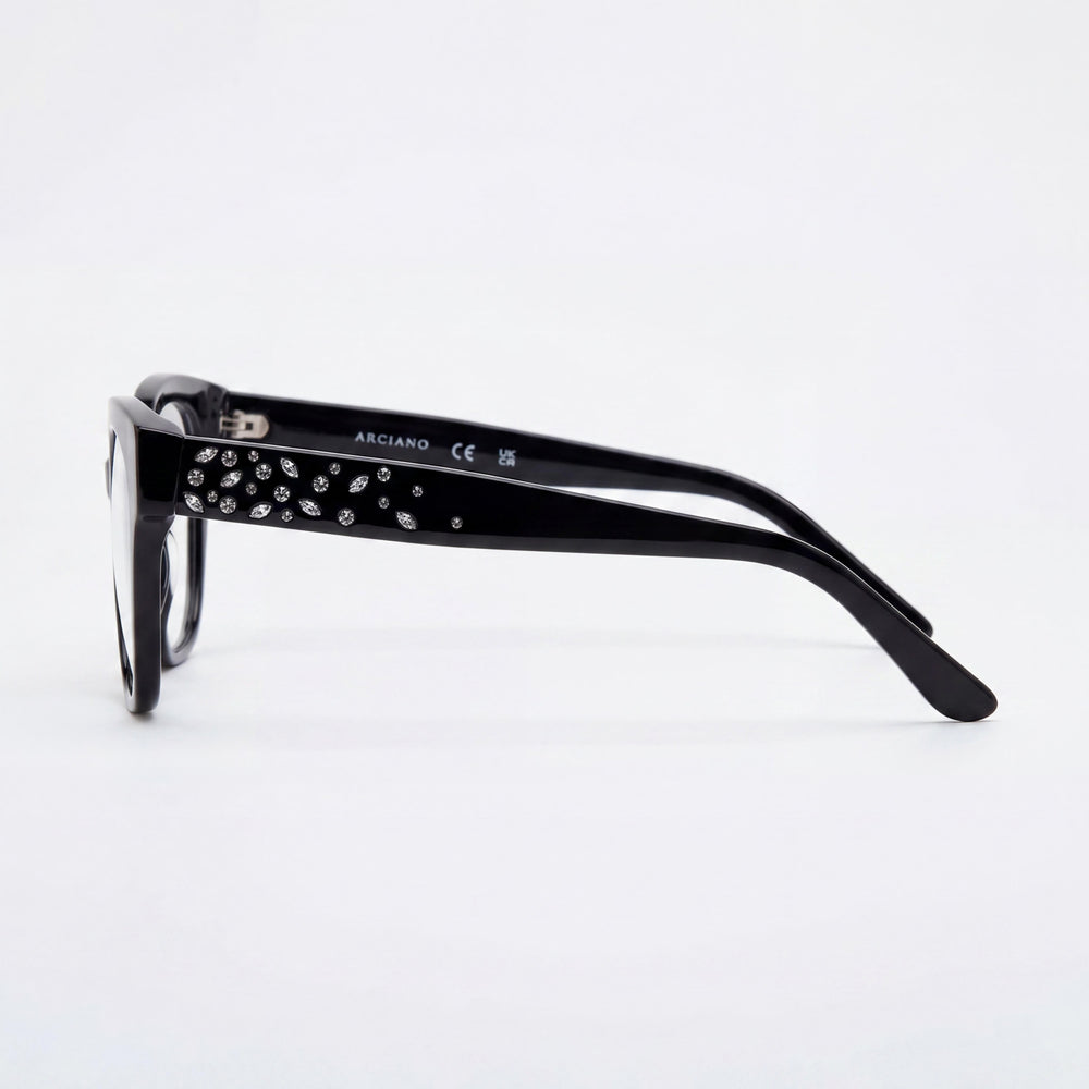 GUESS by Marciano Gm50017 Gafas para mujer con montura de plástico negro brillante y lentes de policarbonato - Talla 52/19/140