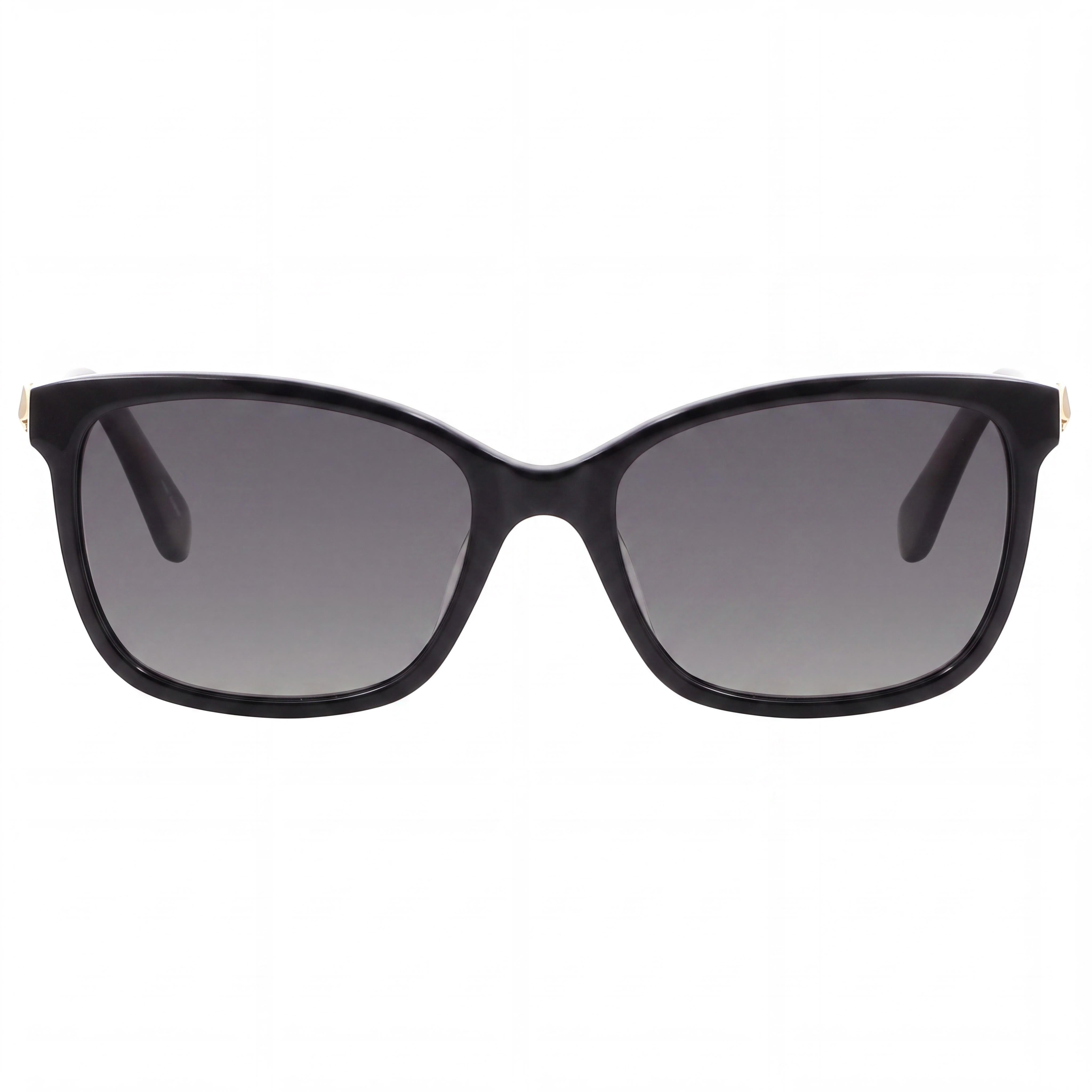 Gafas de sol rectangulares para mujer Kate Spade New York Tabitha/S, negras y doradas, de acetato con lentes polarizadas grises, 100 % UV, de 53 mm, Photo 2