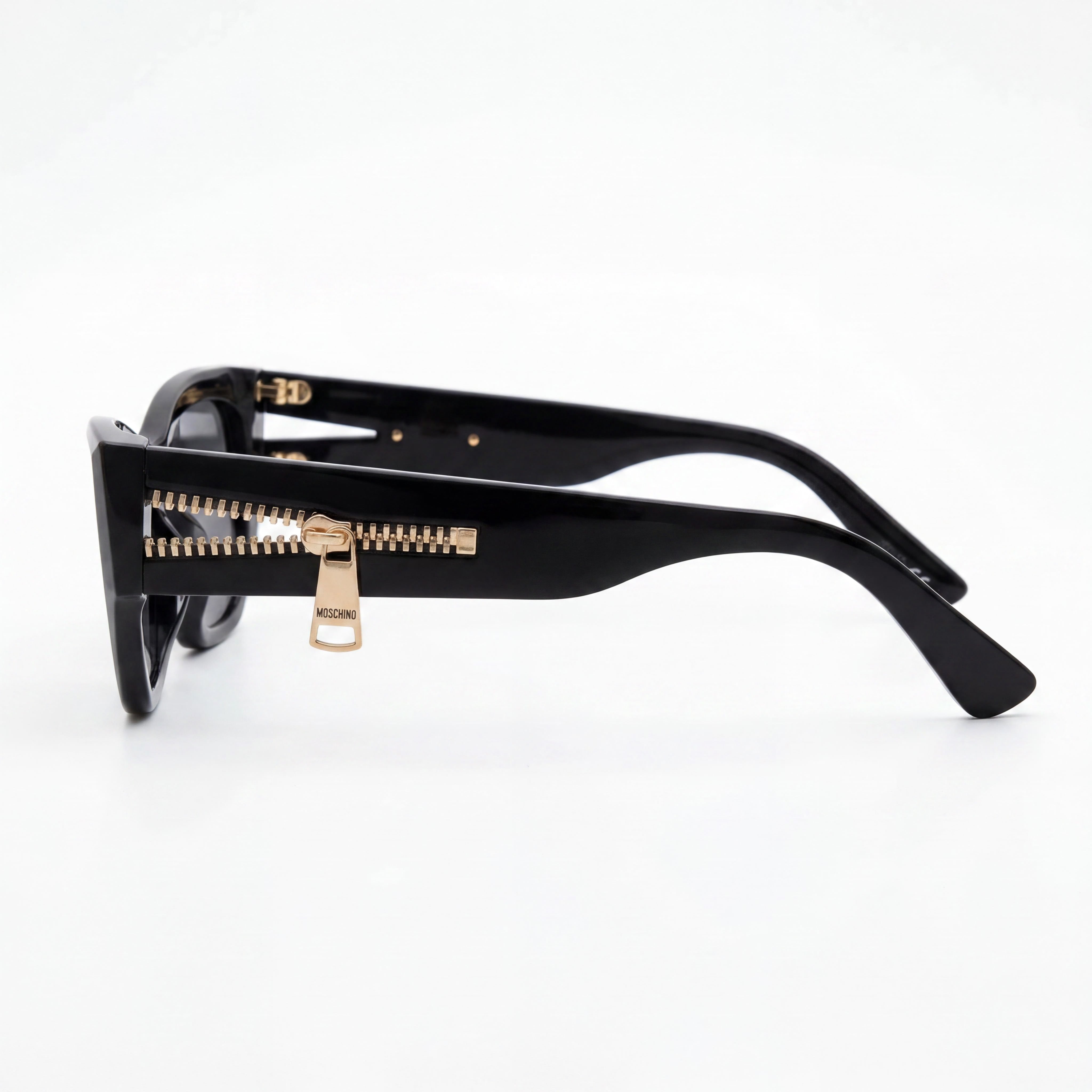 Moschino Casual Women's Black Dark Grey Frame, Black Lens, Lightweight Polyamide Sunglasses 55mm, Photo 3