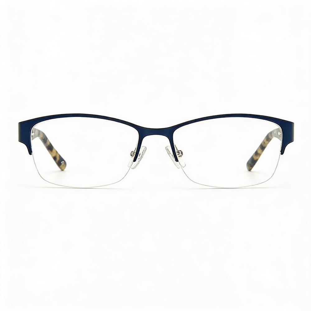 BANANA REPUBLIC Gafas Jordyn unisex de metal rectangulares semial aire azul claro marino con lentes de demostración 52-16-130