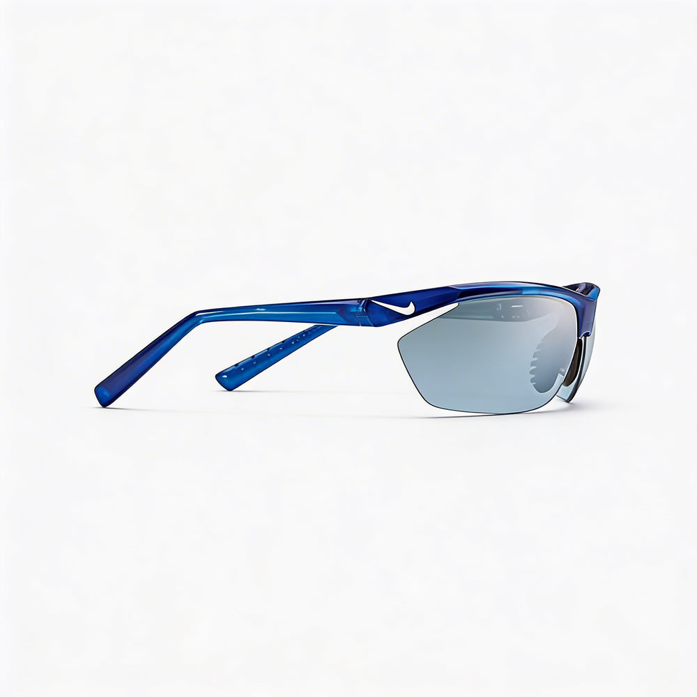 Gafas de sol de competición Wayfarer de Nike para mujer con montura de plástico azul, lentes azules y protección UV
