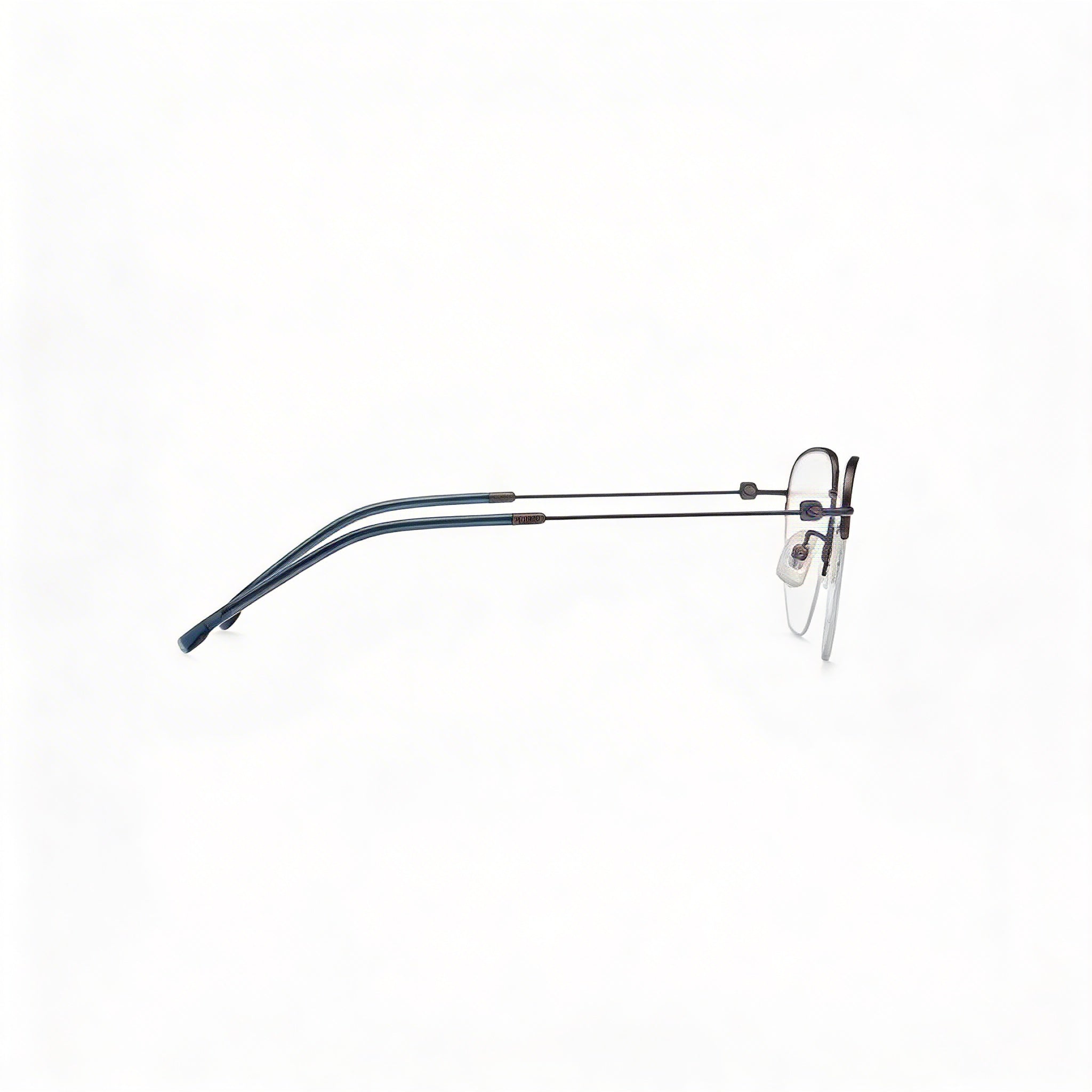 Gafas modernas para hombre Hugo Boss, montura de acero de aleación rutenio oscuro mate, lentes de policarbonato, 54-18-145 mm, Photo 3