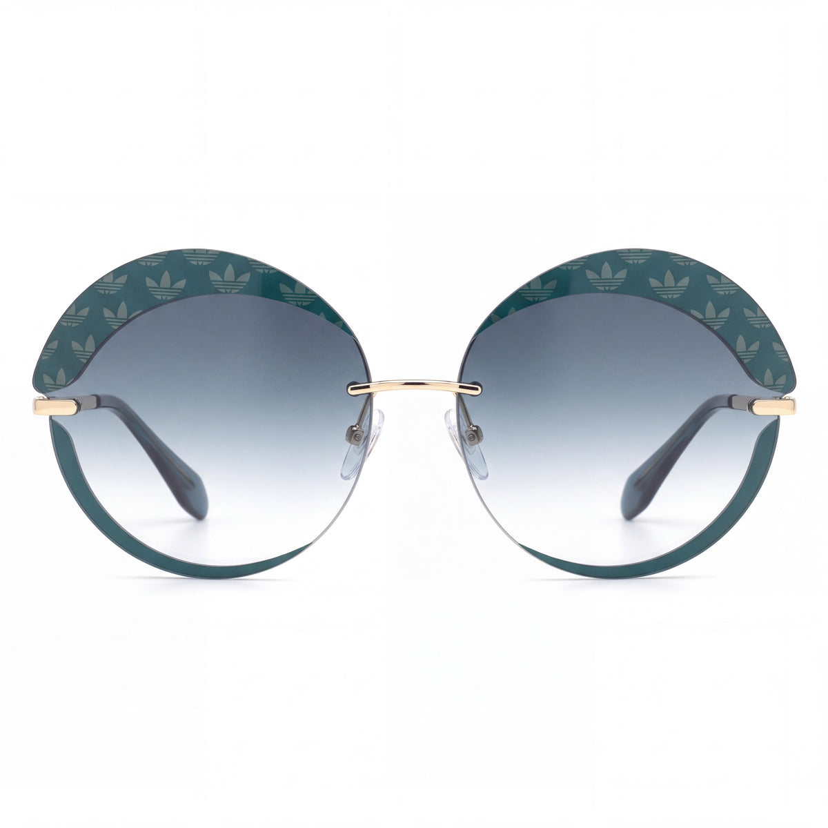 Gafas de sol adidas Originals Contemporaneo para mujer con montura metálica dorada/de policarbonato con degradado verde ottanio y protección UV, 67 mm, Photo 2