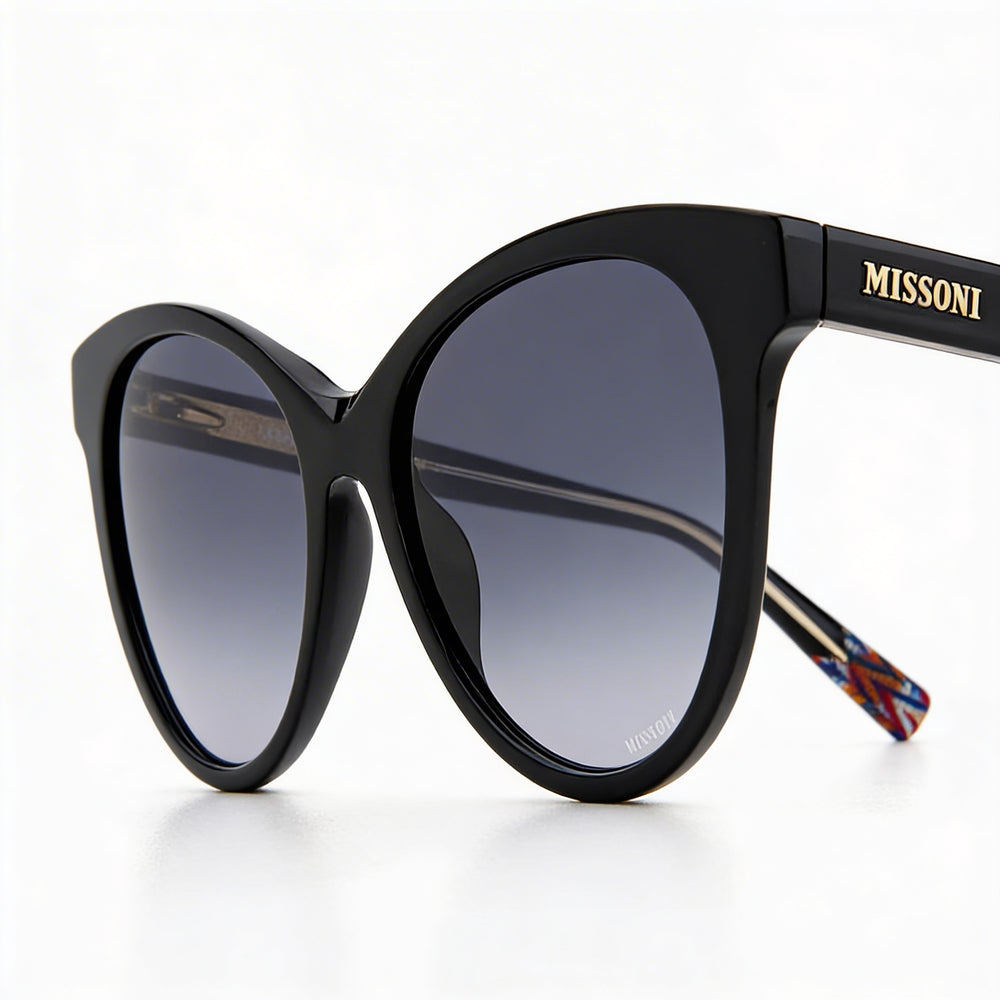 Gafas de sol Missoni Modern para mujer de acetato negro con lentes sombreadas gris oscuro con protección 100% UV 54-18-145 mm