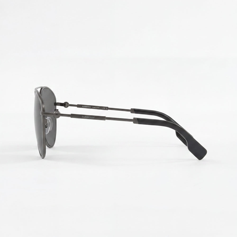 BURBERRY Classic Unisex Dark Grey Metal Frame Non-Polarized Polycarbonate Dark Grey Lens Sunglasses 59mm