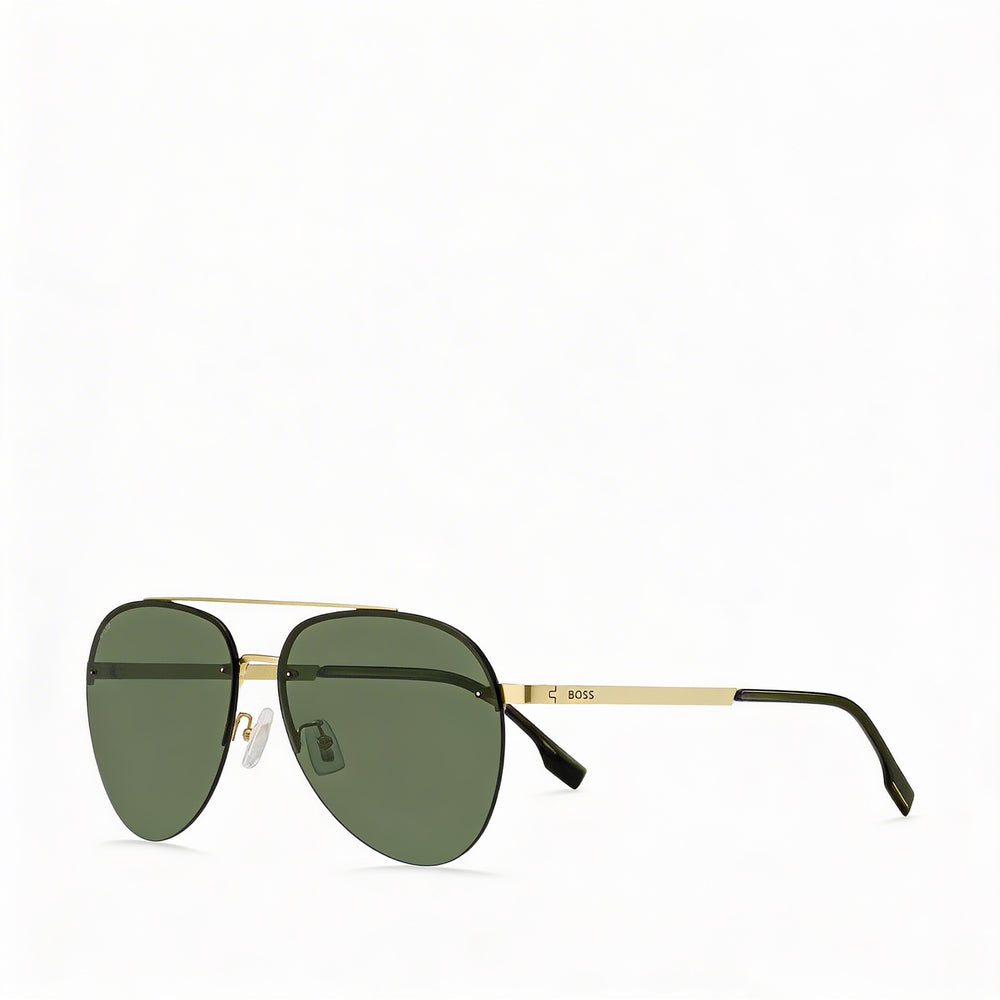 HUGO BOSS Modern Women's Metal Frame Sunglasses with Polycarbonate Lenses and UV Protection, Matte Gold, 62mm Lens Width