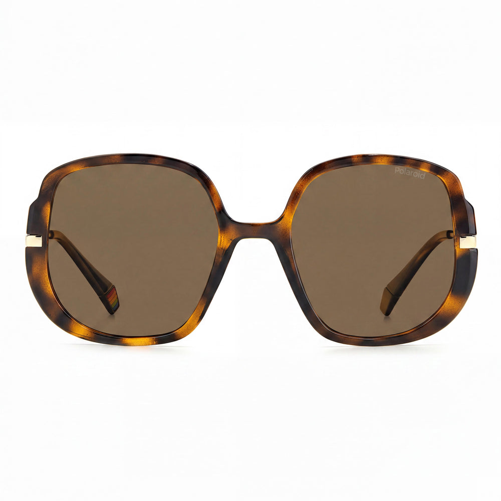 Gafas de sol Polaroid BUTTERFLY para mujer, montura de policarbonato Havana, color bronce, polarizadas y con protección UV, 53 mm