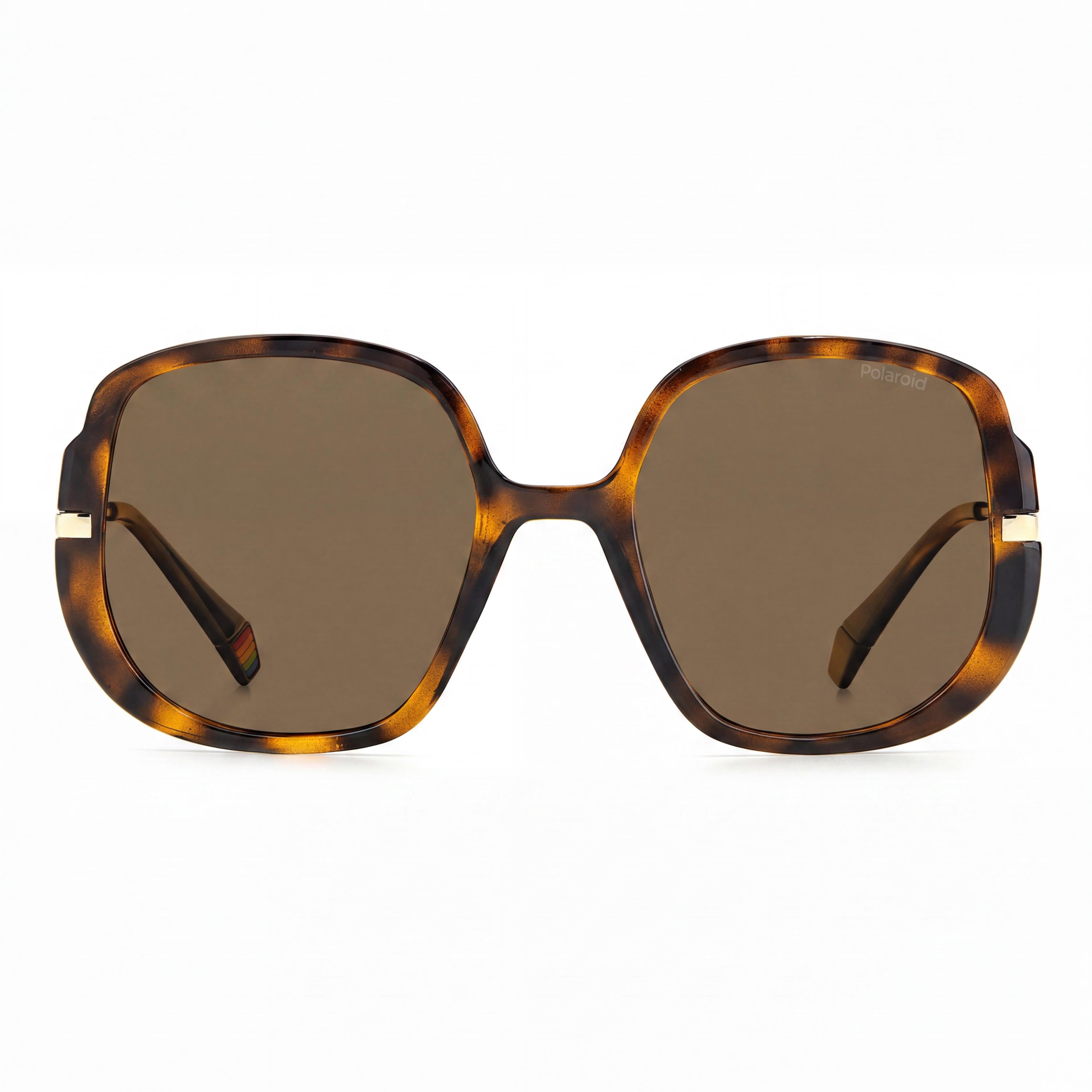 Polaroid Eyewear BUTTERFLY Women's Havana Polycarbonate Frame Bronze Polarized UV Protected Sunglasses 53mm, Photo 2