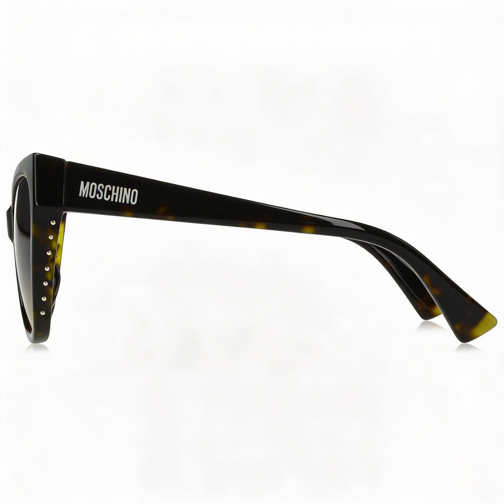 Gafas de sol Moschino MOS056-S para mujer, montura de acetato Havana con mariposas y lentes de policarbonato Havana con protección UV, 54-19-145 mm