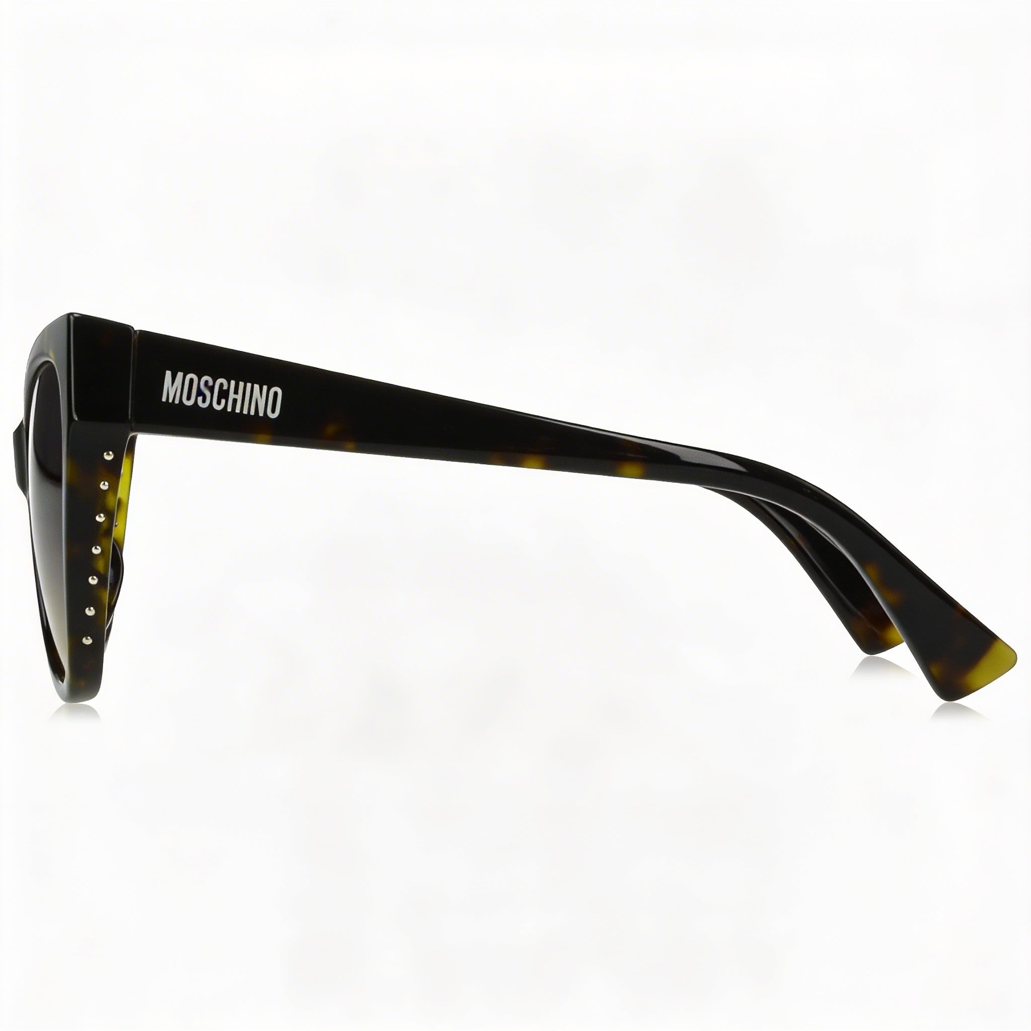 Gafas de sol Moschino MOS056-S para mujer, montura de acetato Havana con mariposas y lentes de policarbonato Havana con protección UV, 54-19-145 mm, Photo 3