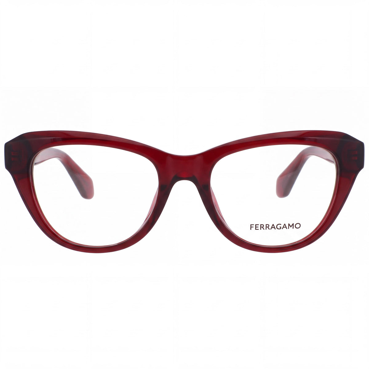 Salvatore Ferragamo SF2989 Women's Plastic Cat Eye Eyeglass Frames Transparent Red 51mm, Photo 2