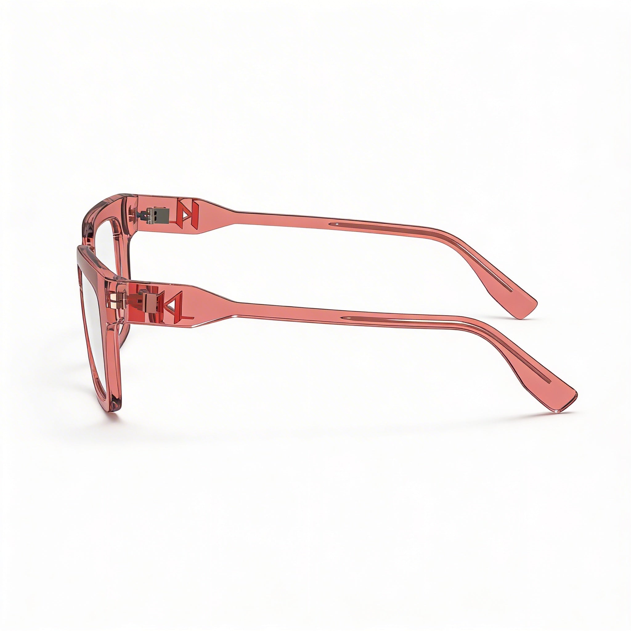 KARL LAGERFELD KL6152 Gafas de Estilo Moderno para Mujer con Montura de Plástico Inyectado Rosa y Cristales Rosas a Juego 52mm, Photo 4