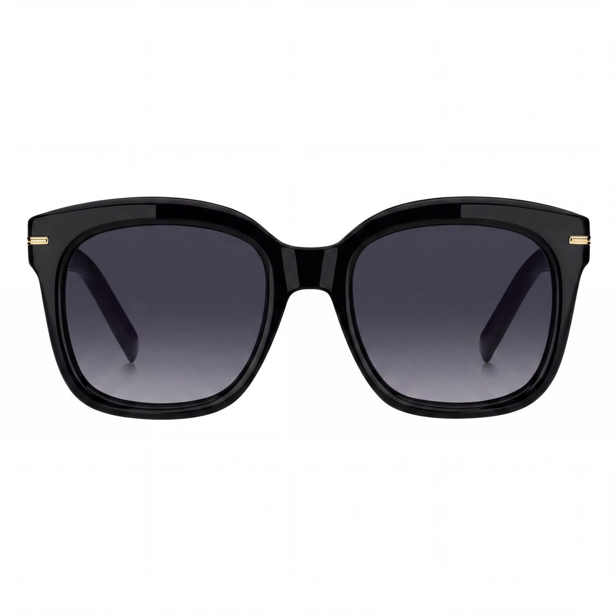 Gafas de sol informales Hugo Boss para mujer de acetato negro de 53 mm con protección UV del 100 % y lentes grises oscuras degradadas, Photo 2