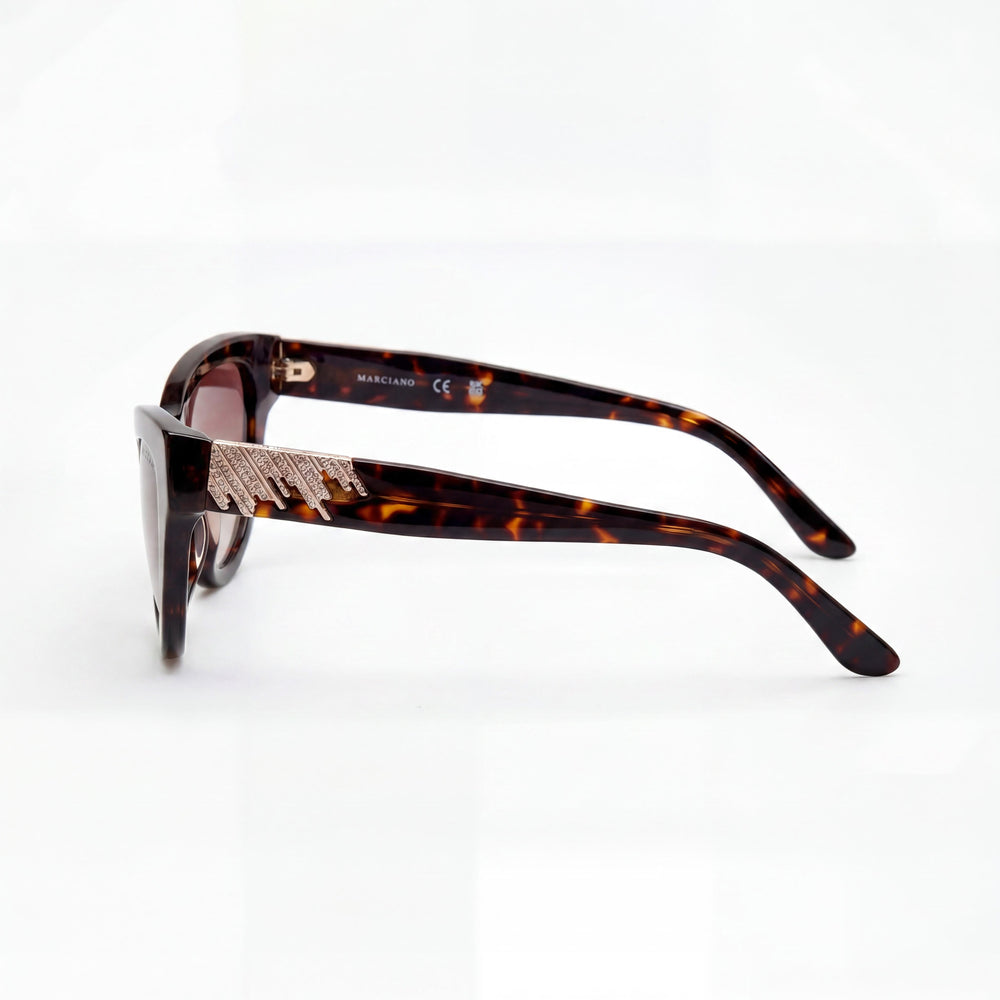GUESS by Marciano Gm00025 Unisex Dark Havana Plastic Frame Brown Non-Polarized Lens Eyewear 53-21-140