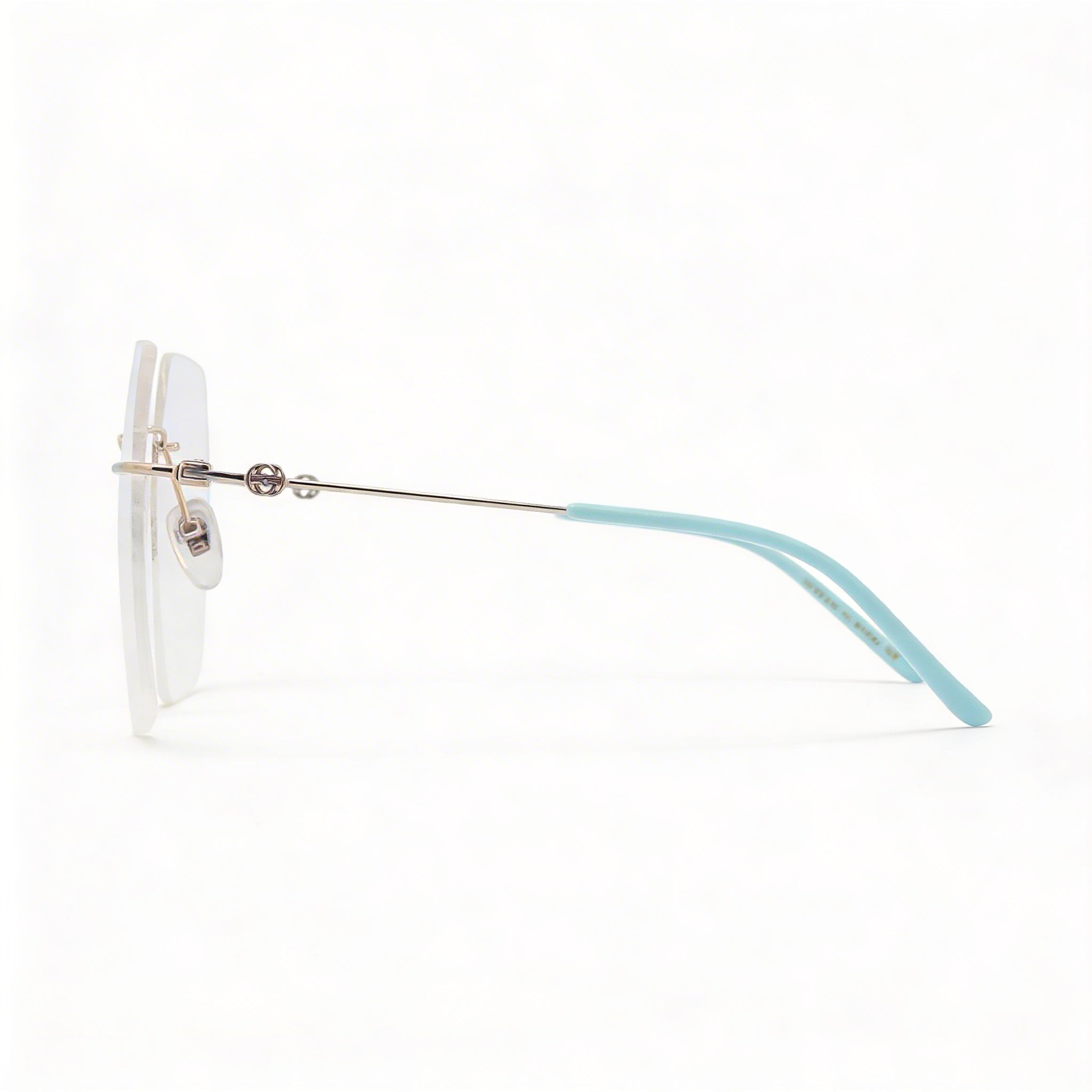 Gucci Women's Square/Rectangle Metal Frame Eyeglasses Silver Transparent 55mm, Photo 3