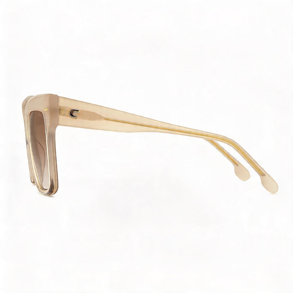 Carrera Casual Gafas de sol para mujer con montura de acetato color marfil, lentes marrones degradadas no polarizadas, lente de 54 mm, puente de 17 mm, patillas de 140 mm