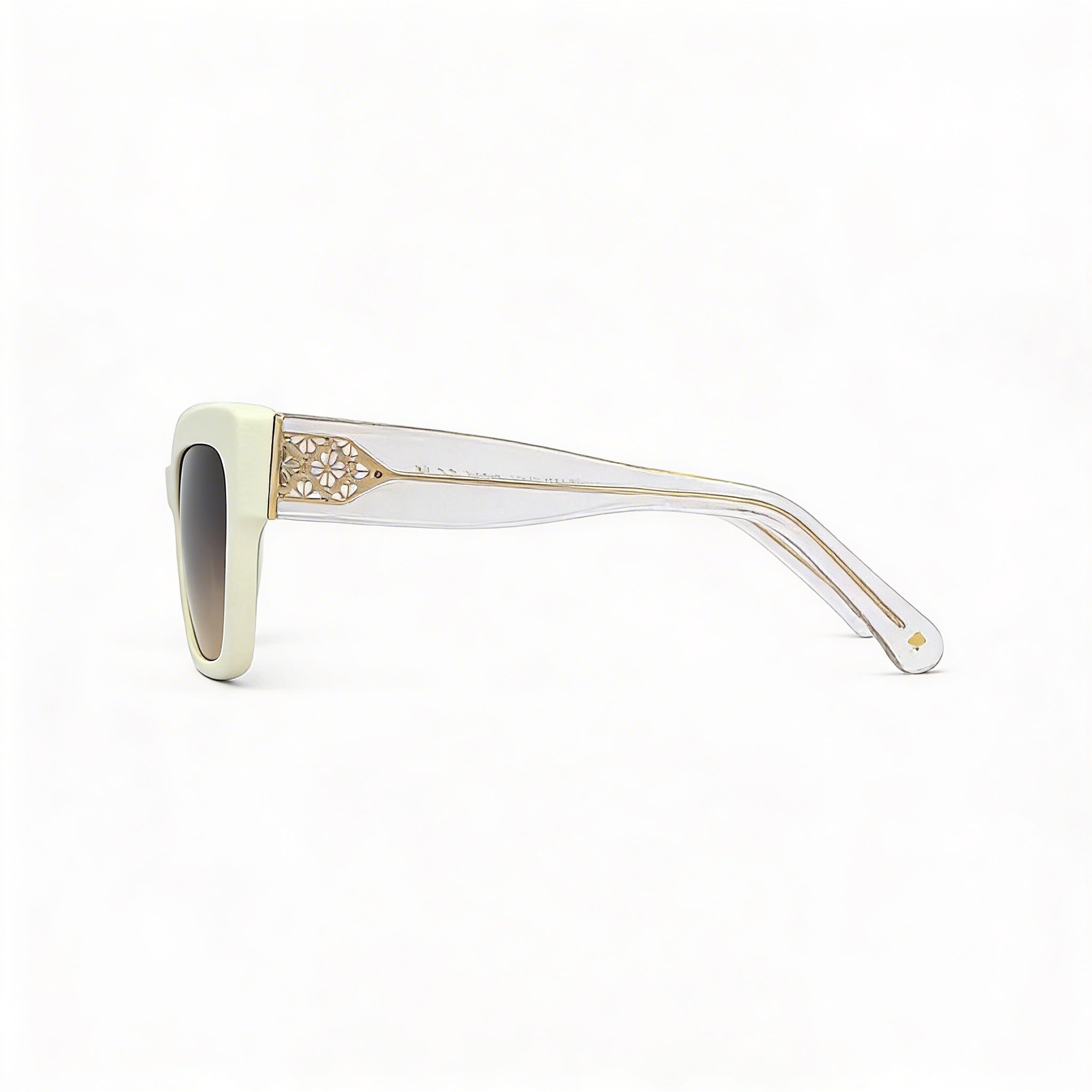 kate spade new york Seasonal Women's Acetate UV Protection Sunglasses, White Brown Frame, Brown Ochre Lenses 53mm, Photo 3