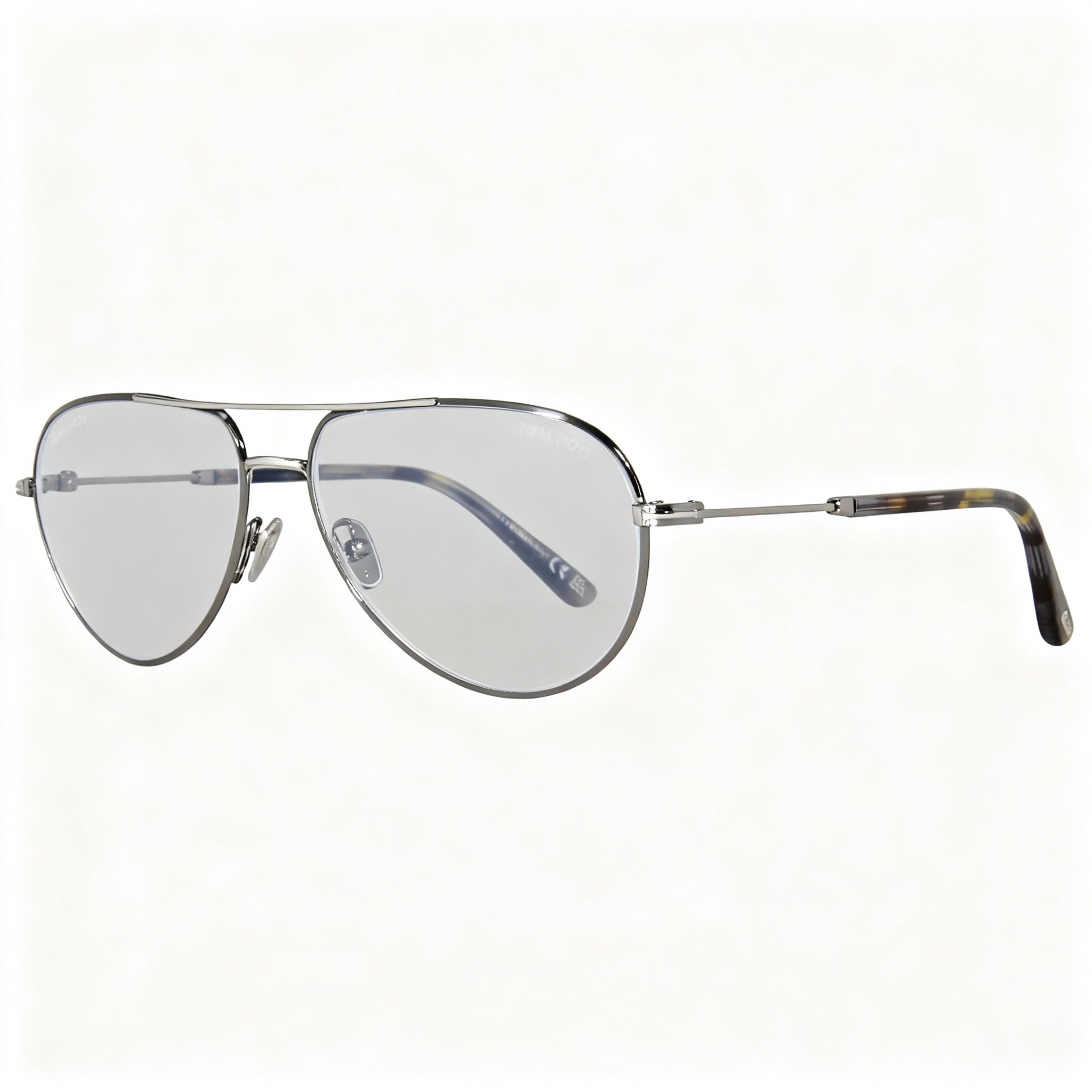 Tom Ford Modern FT5829-B Men's Shiny Dark Gunmetal Metal Blue-Light Block Eyeglasses 57-14-145, Photo 3