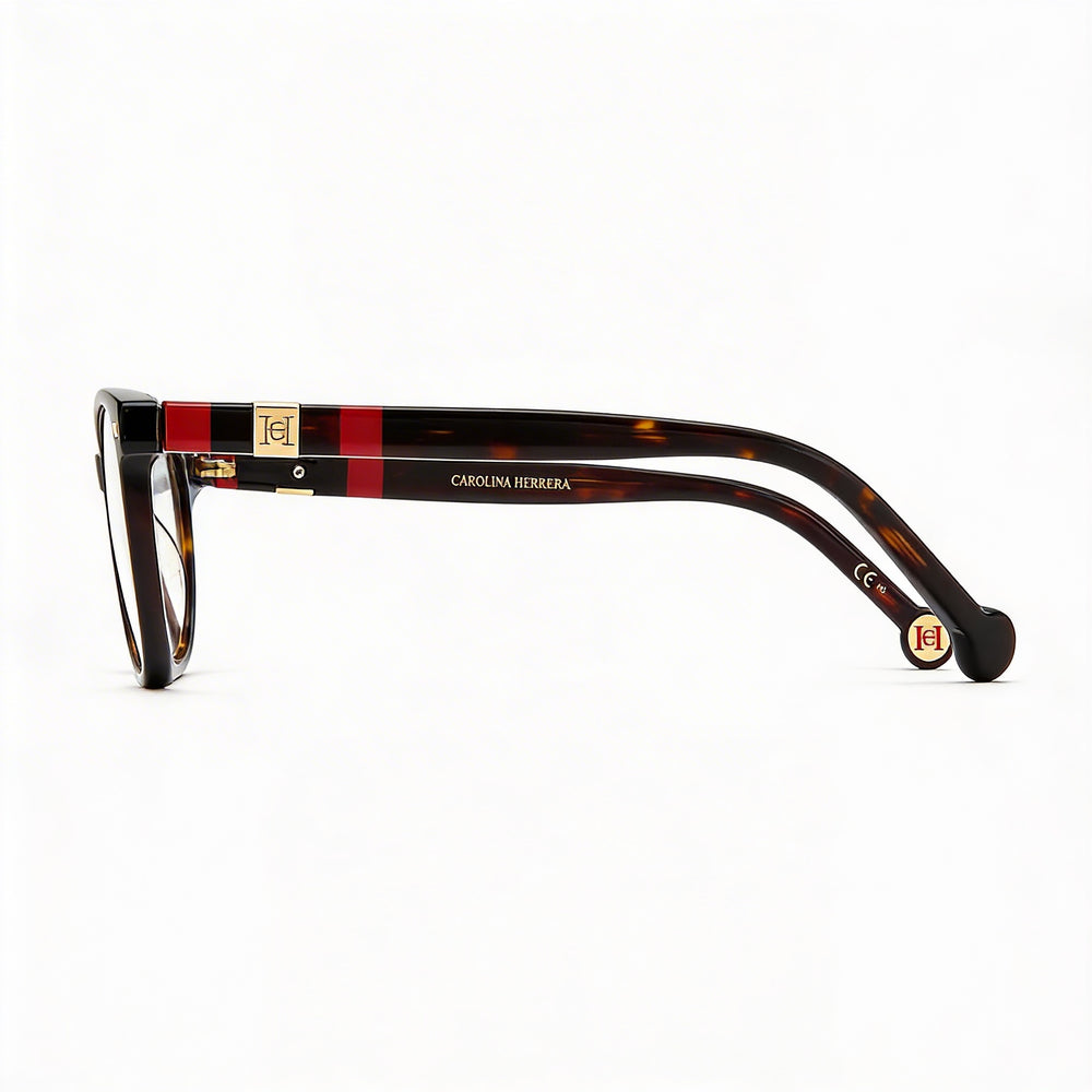 Gafas de sol modernas Carolina Herrera para mujer, montura de acetato color rojo habana, lentes de policarbonato, 54 mm