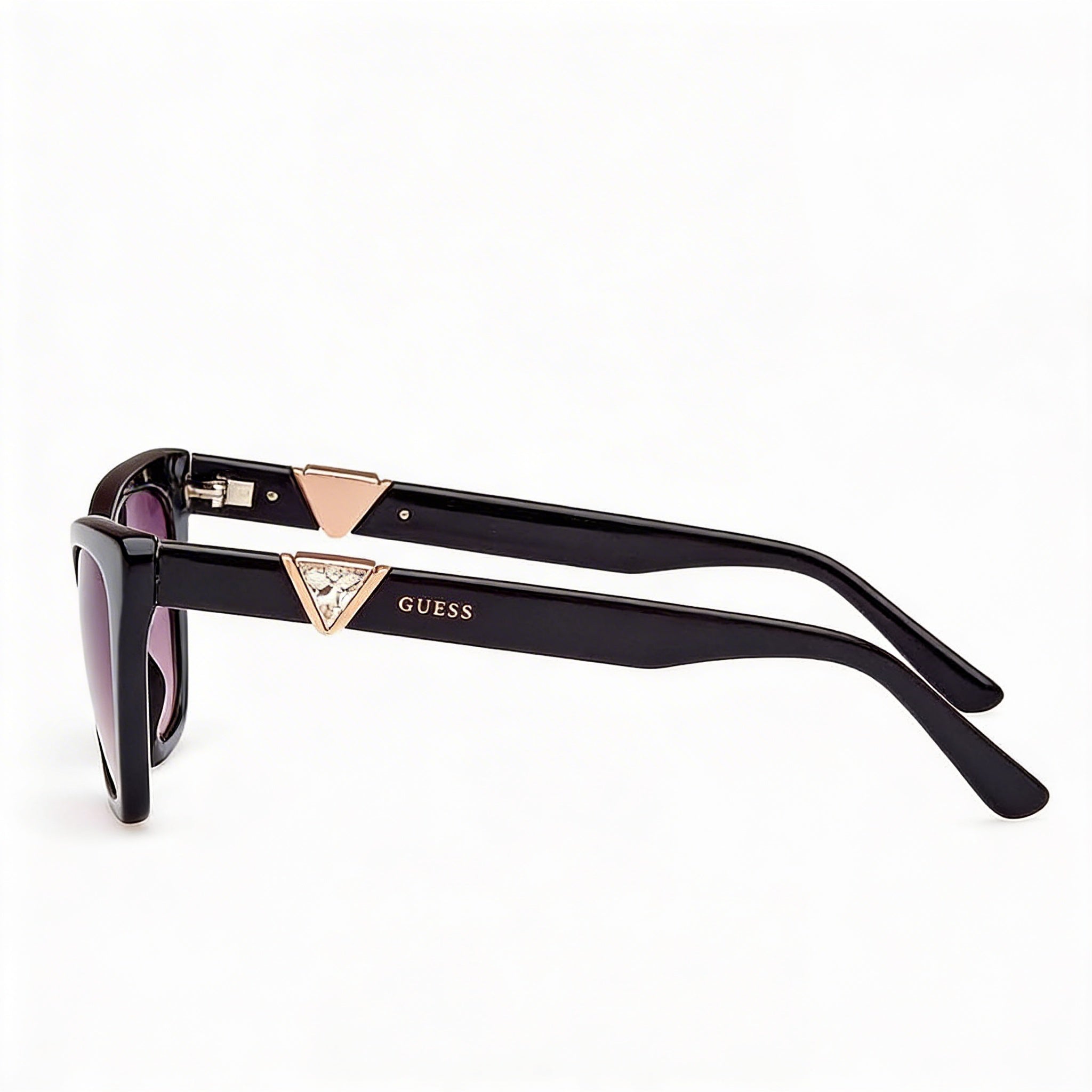 GUESS Women's UV Protective Shiny Black Plastic Frame Polycarbonate Sunglasses Gradient Smoke 53mm, Photo 2