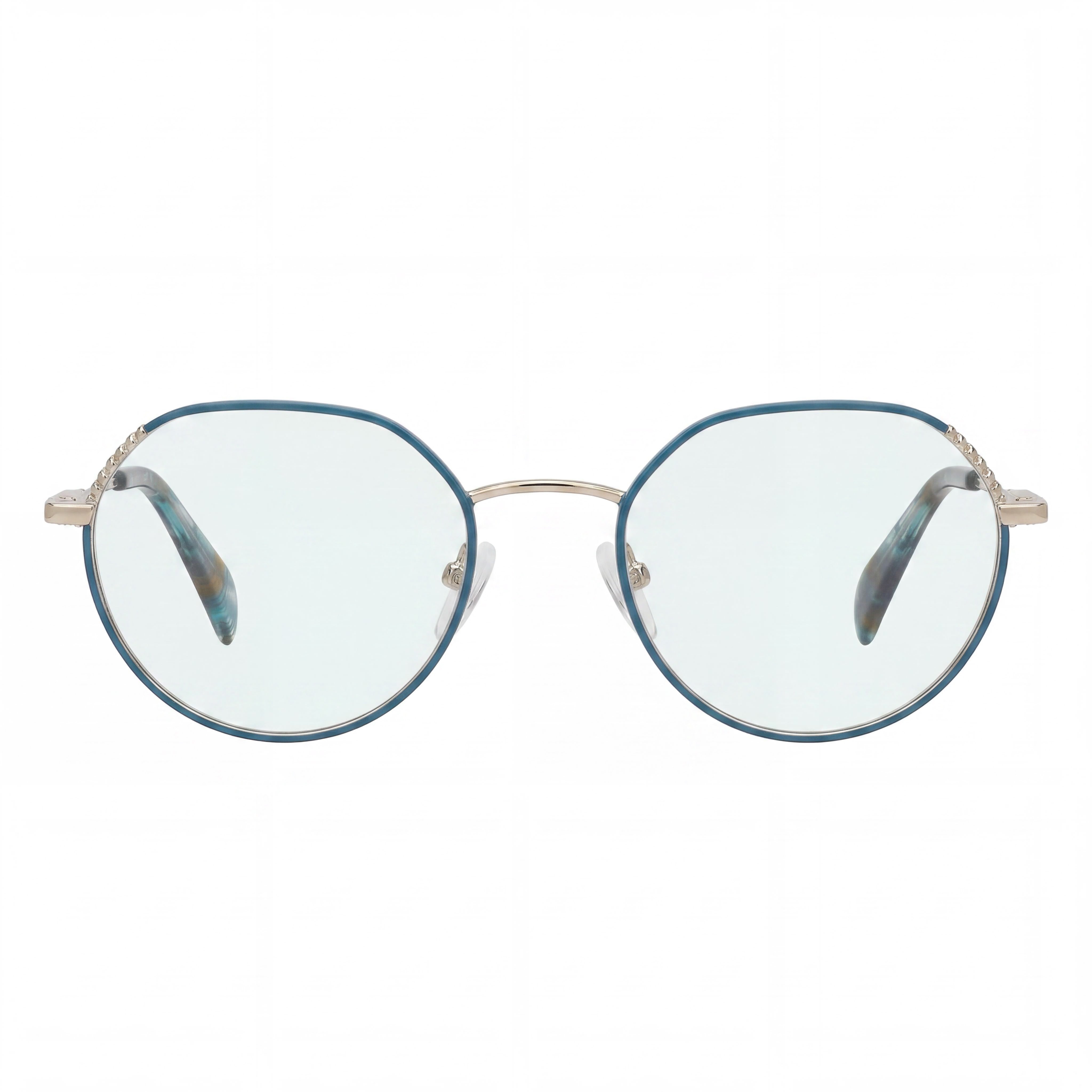 Montura de gafas TOUS Geometric para mujer, de acero inoxidable, color dorado brillante, talla 50-20-135, Photo 2