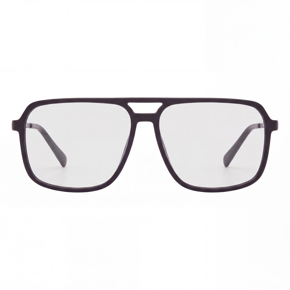 Monturas ópticas para hombre Harley-Davidson 50069 en negro mate con lentes de demostración transparentes, diseñadas para adaptarse a lentes graduadas