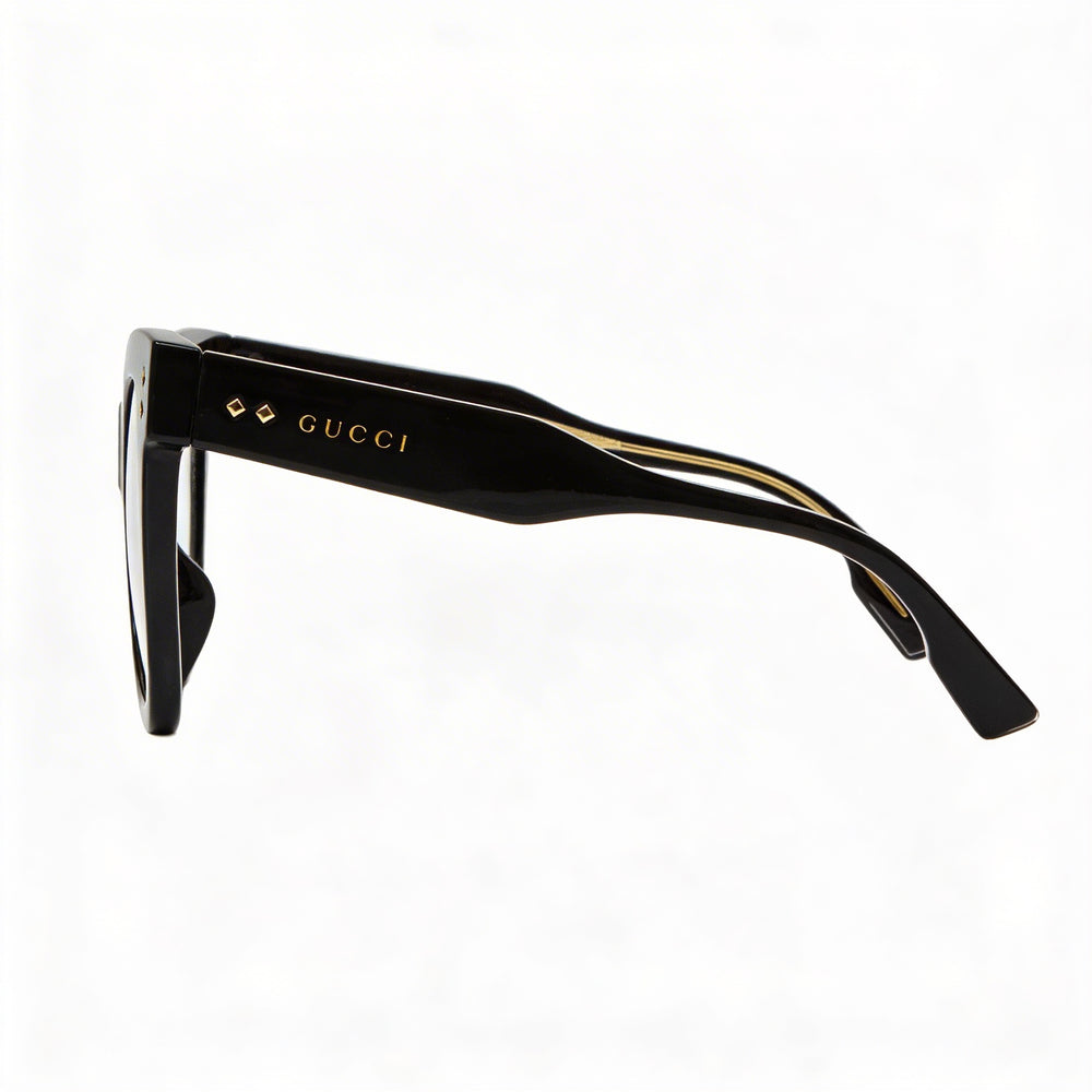 Gucci Gg1082o-001 Women's Black Acetate Cat Eye Full Rim Non- Eyeglasses Frame, 50mm Lens Width