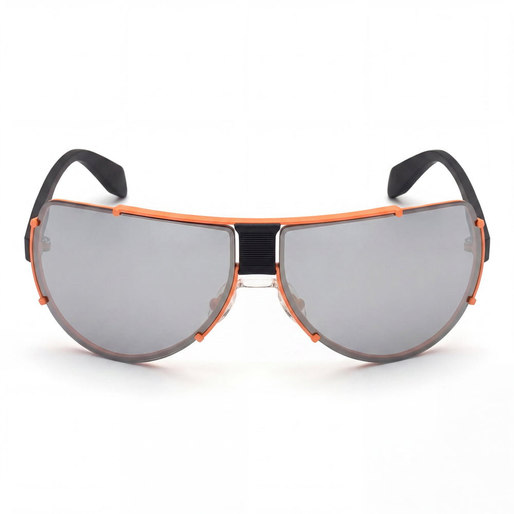 Adidas Contemporaneo Men's Metal Black Orange Frame Silver Smoke Mirrored Lens UV Protection 71mm