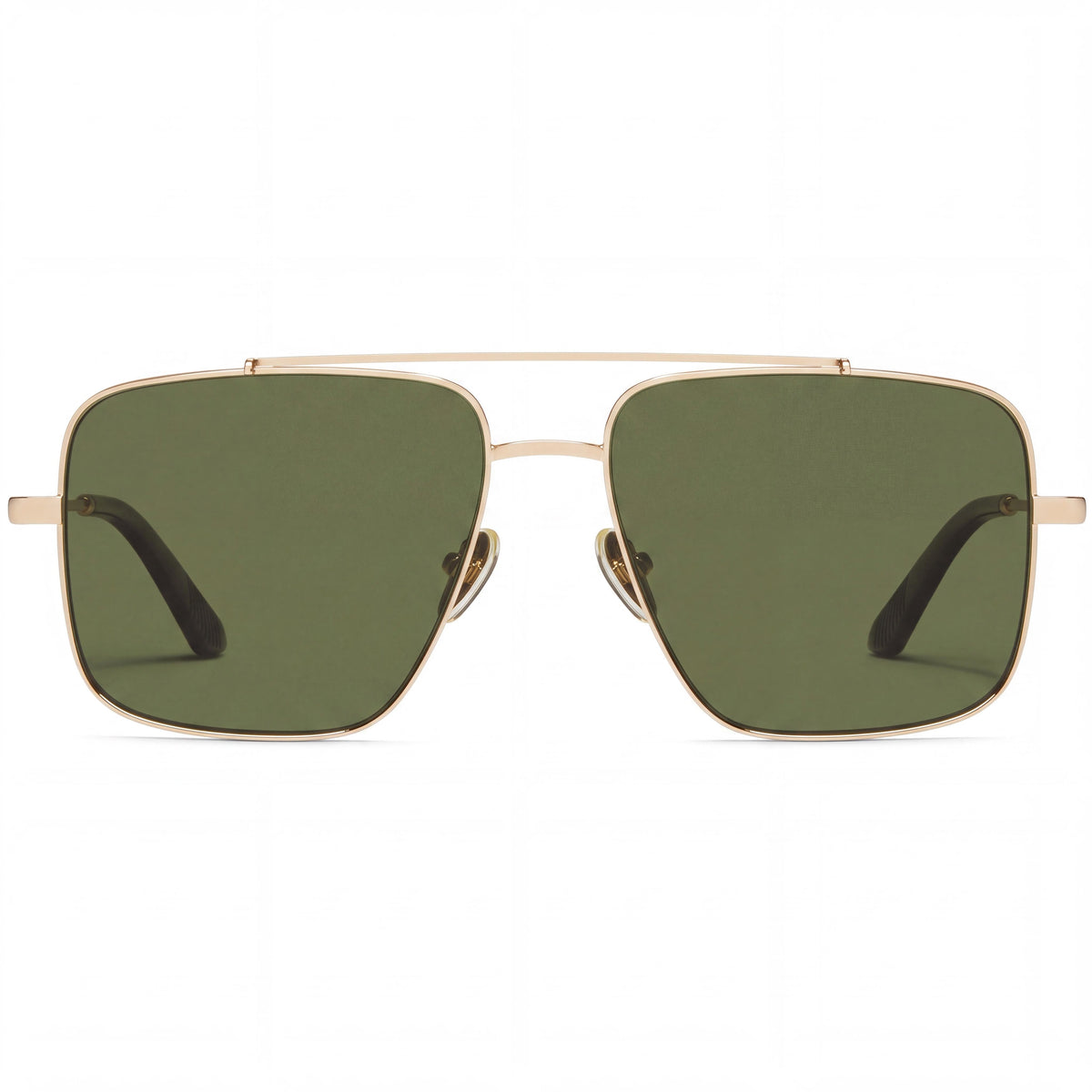 QUAY AUSTRALIA Level Out Men's Gold Metal Green Polarized Lenses UV Protected Sunglasses 60mm, Photo 2